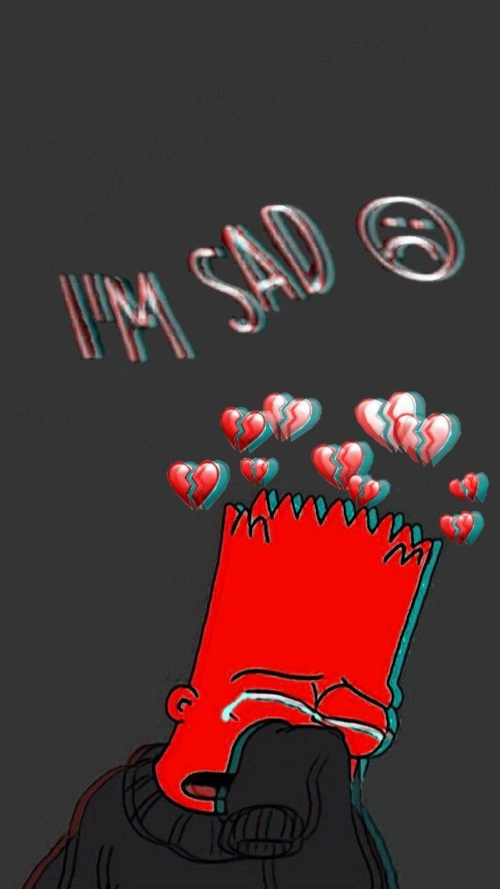 1080x1080 Sad Heart Bart Bart Simpson Sad Edit Wallpapers On