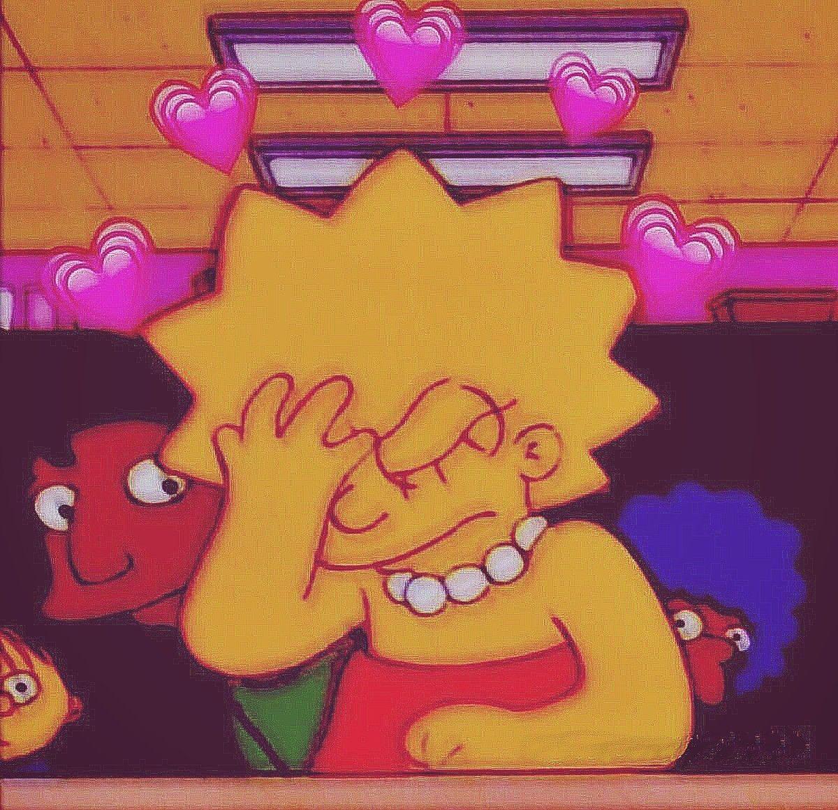 bart and lisa simpson sad edit aesthetic profile picture wallpaper