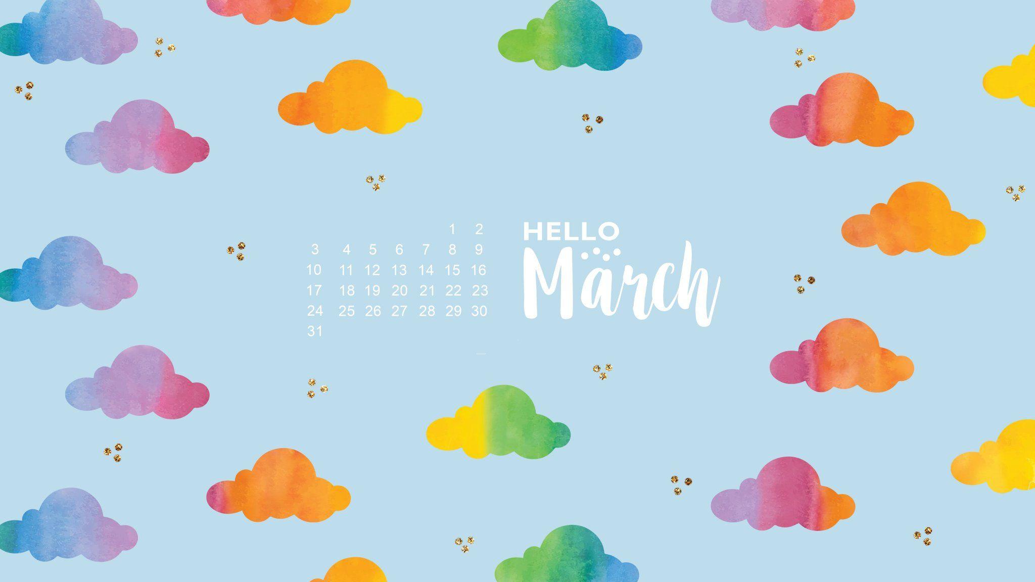 March 2019 Calendar Desktop Wallpaper. March 2019 Calendar
