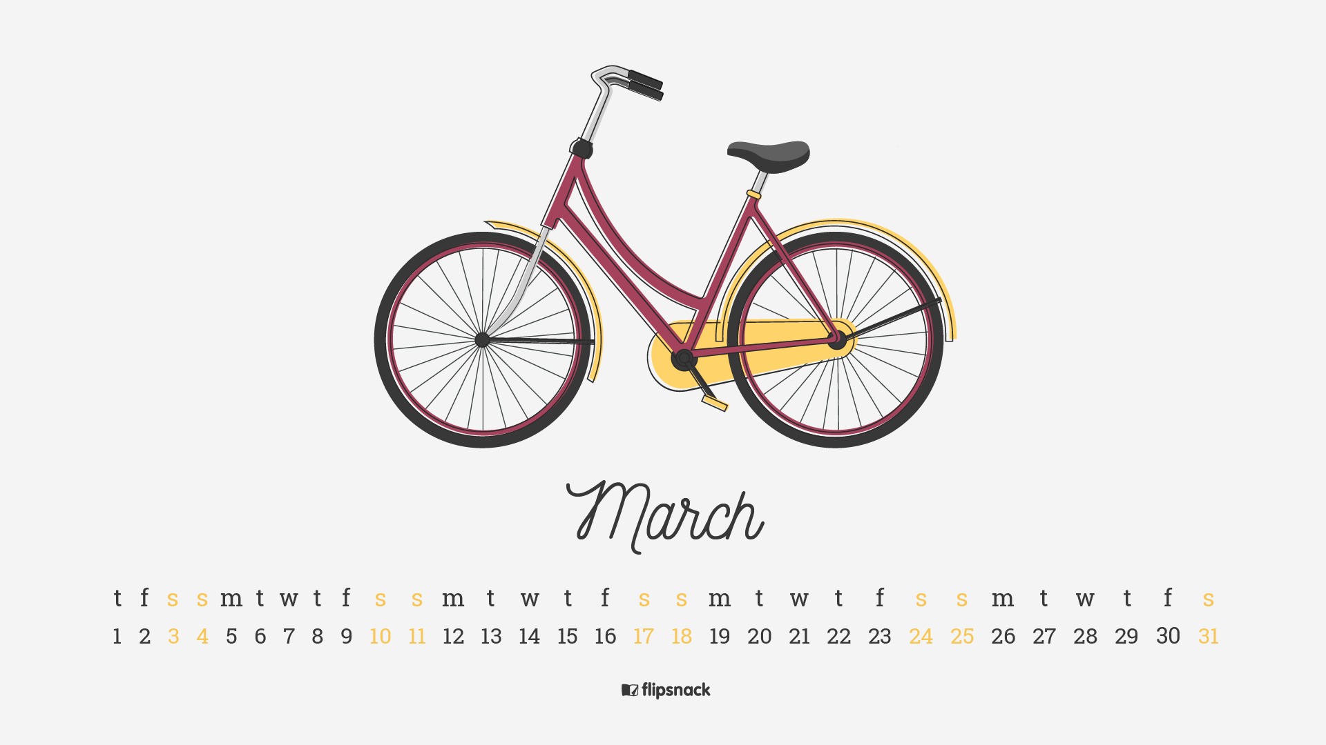 March 2019 Desktop Calendar Wallpaper