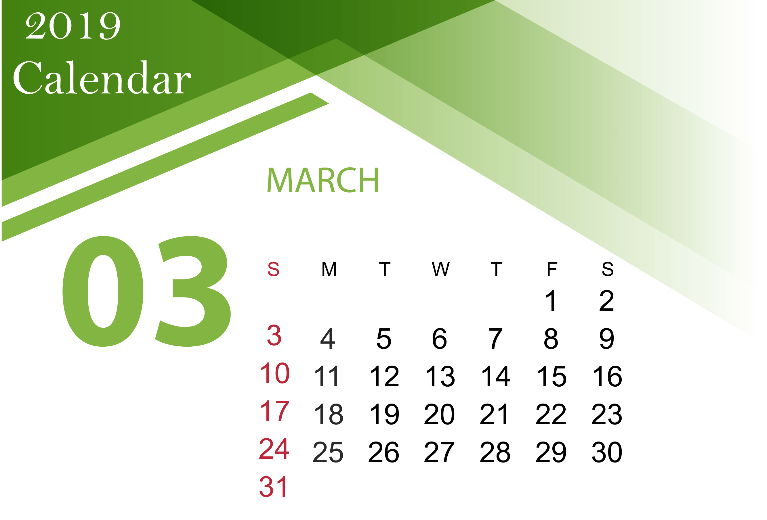 March 2019 Calendar Printable With Holidays