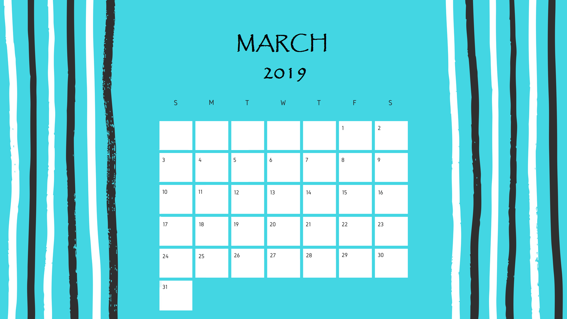 March 2019 Printable Calendar in PDF Word Excel With Holidays