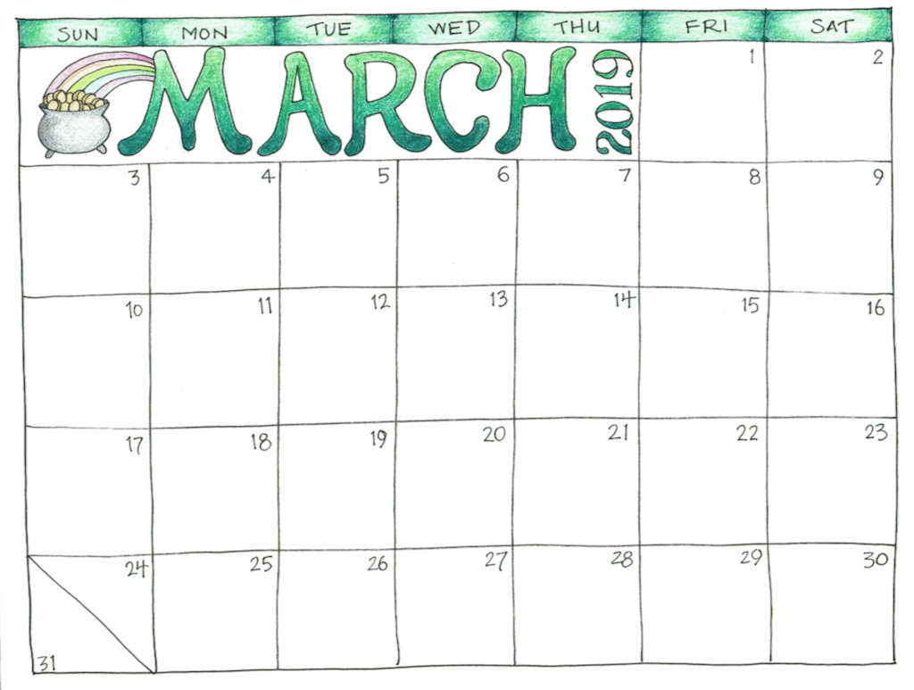 Cute March 2019 Calendar Printable Floral Design HD Wallpaper