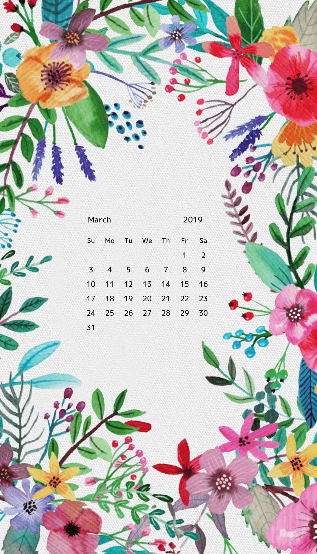 March 2019 Floral Printable Calendar For Walls. Calendar 2019 Printable