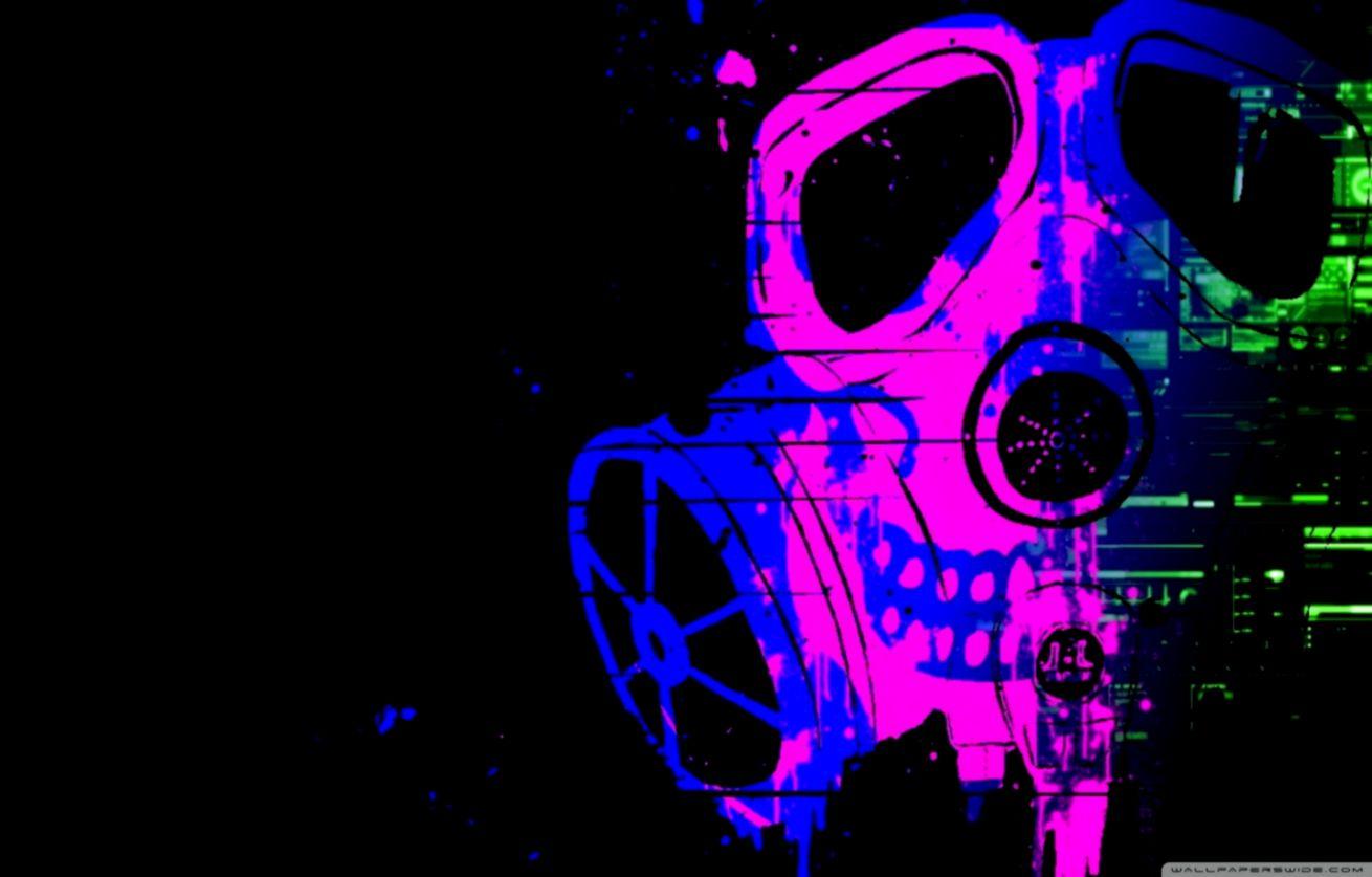 Cool Skull With Gas Mask Wallpaper