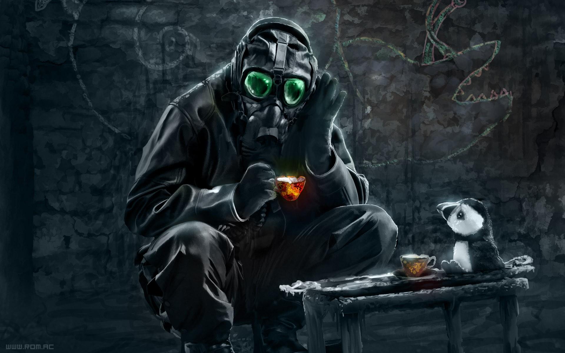 Paintings gas masks masks artwork romantically apocalyptic vitaly s alexius wallpaperx1200