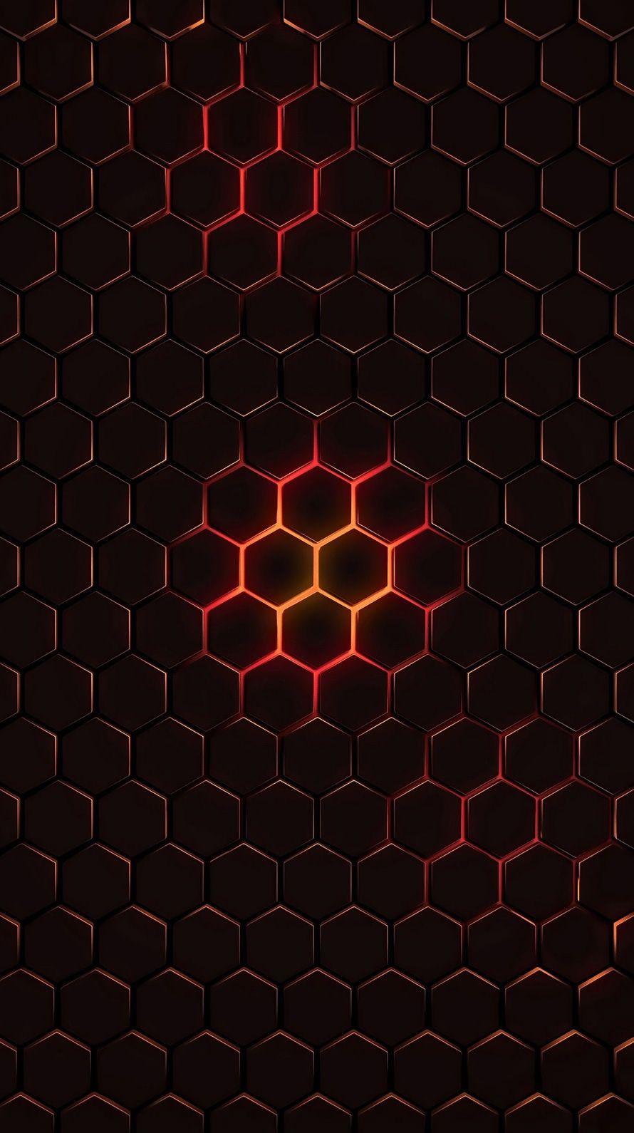 Red Glow Black Geometric Wallpaper. *Abstract and Geometric