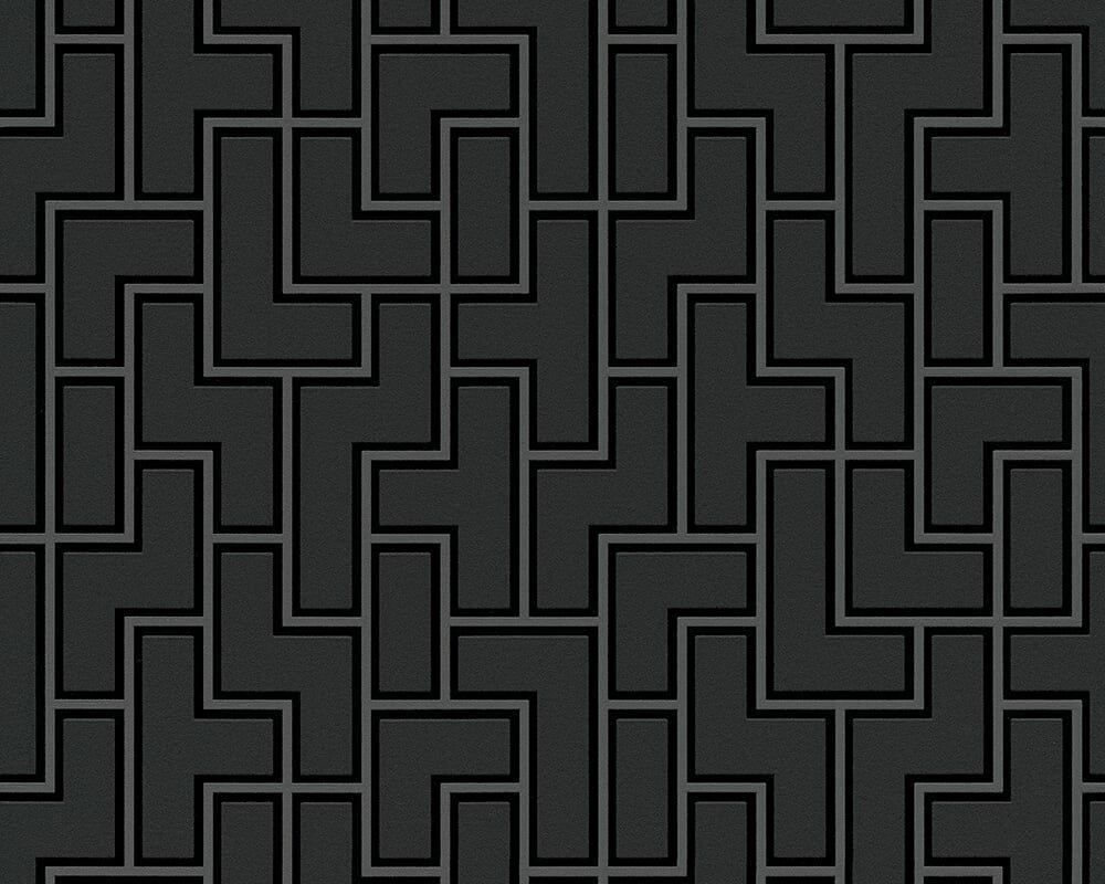 Black and White: Geometric Black Wallpapers Roll, Modern Wall Decor