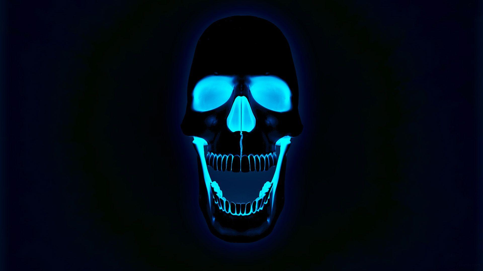 Glowing neon skull wallpaper. Wallpaper. Skull