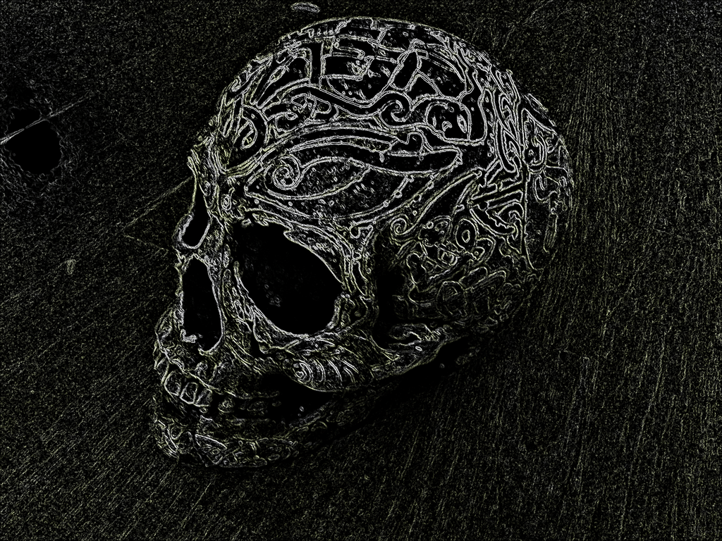 Neon Skull 1529 - Neon Police Skull