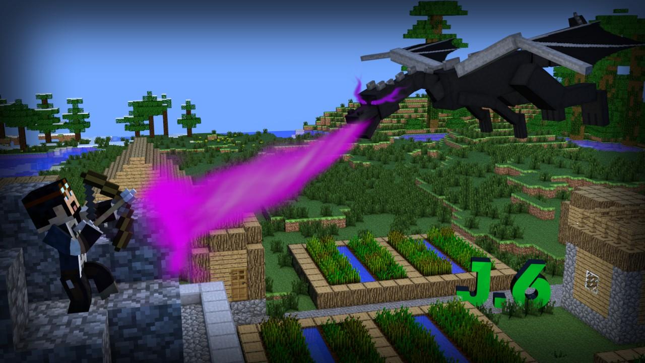 The Dragon Battle in a NPC village ( request ) Minecraft Blog