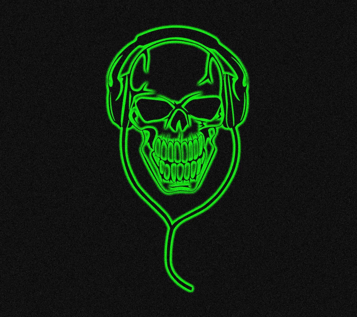 green neon skull Wallpaper