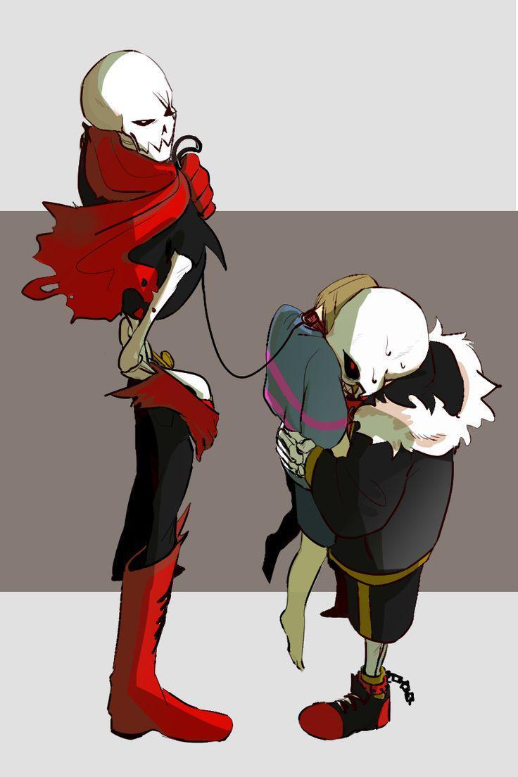 Underfell Papyrus And Frisk Swapfell Sans And Frisk de bain