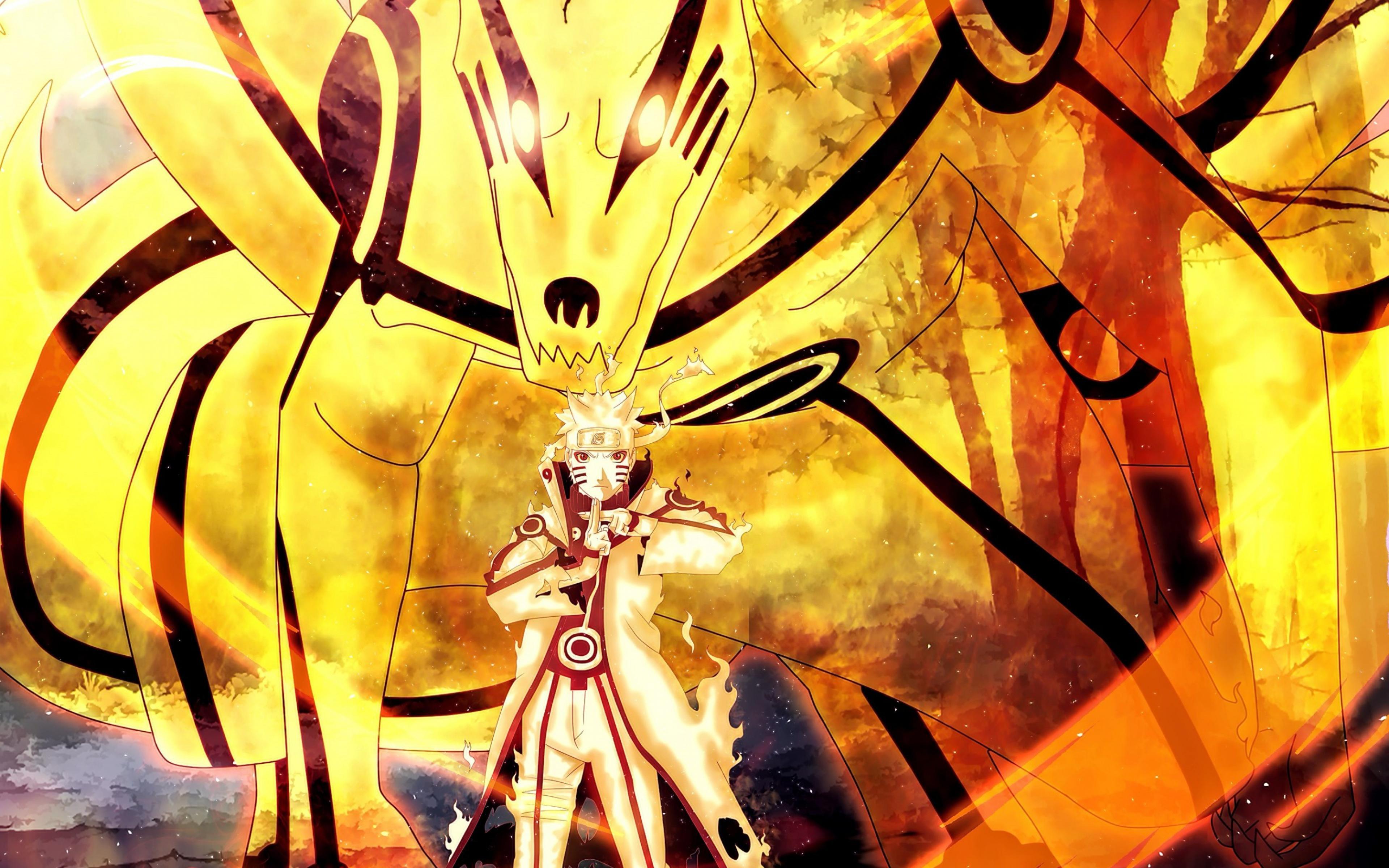 HD Background Naruto Bijuu Mode Shippuden Uzumaki Anime Yellow