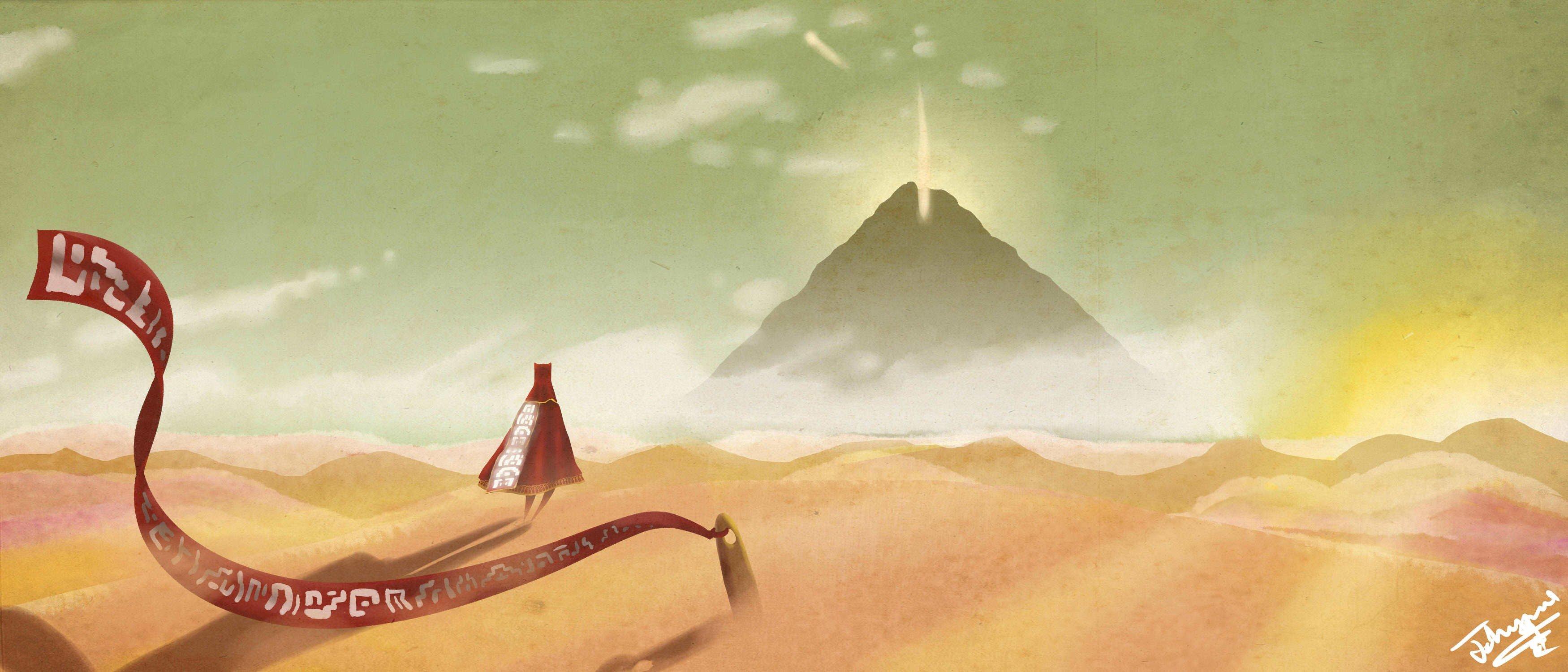 Wallpaper, 3500x1500 px, Journey game, video games 3500x1500