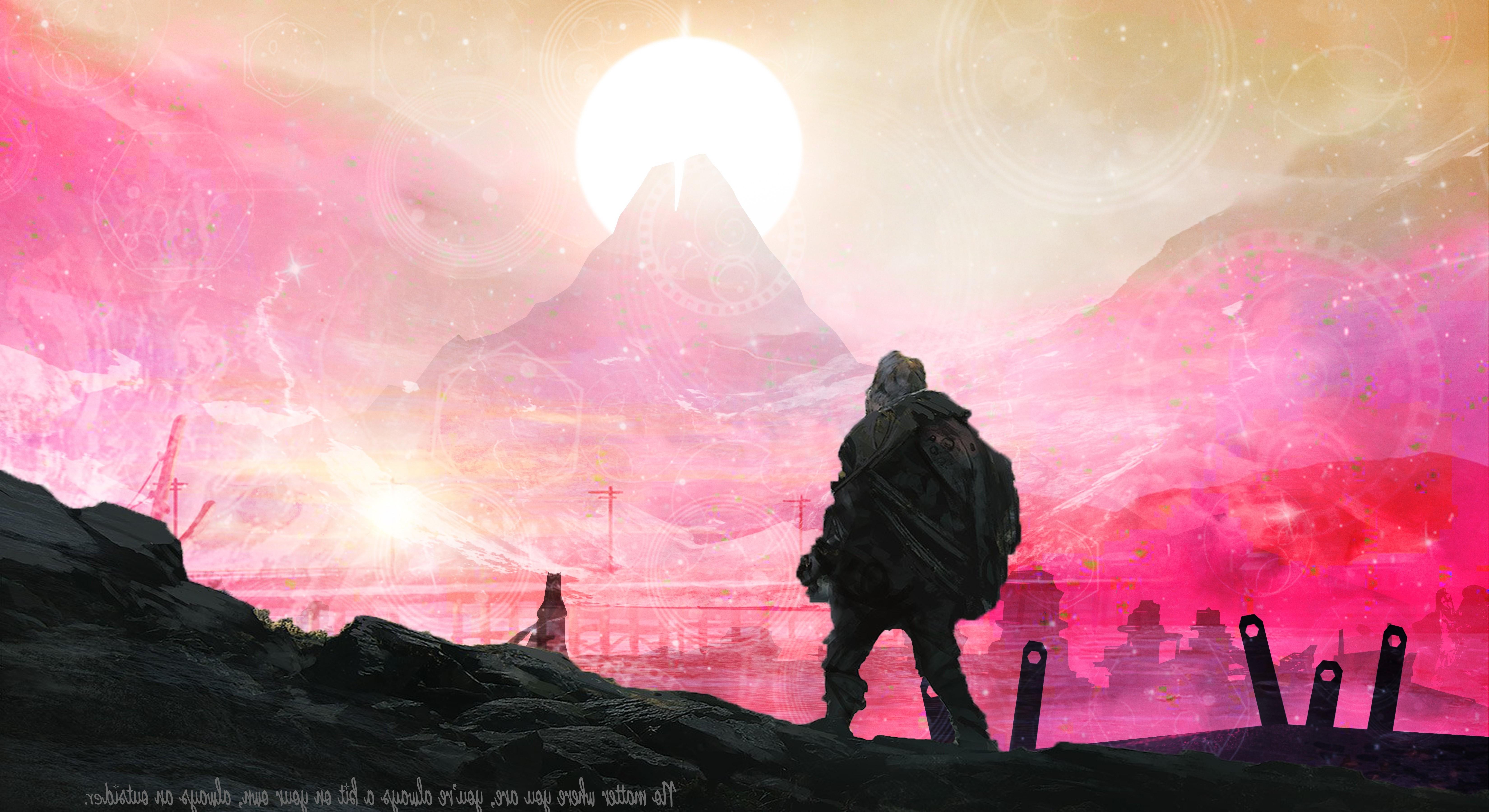journey game vectors landscape mountain sun wallpaper and background