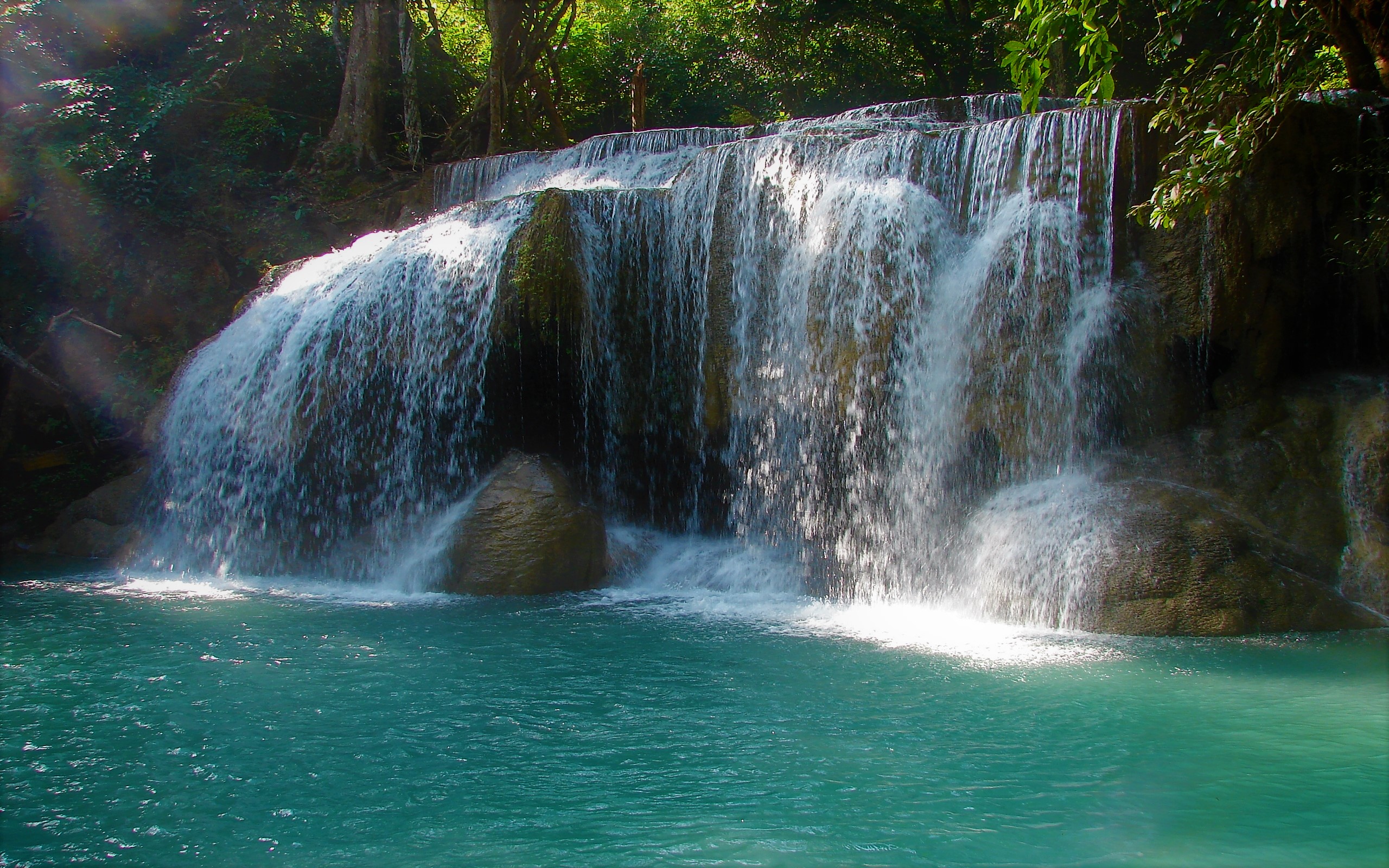 Tropical Waterfall Waterfalls Waterfall Rock, earth, tropical