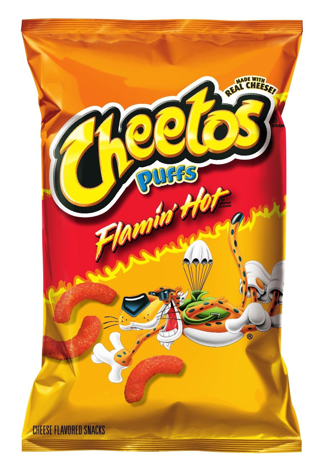 Cheetos Cheese Snacks, Jumbo Puffs, Flaming Hot, 2.25