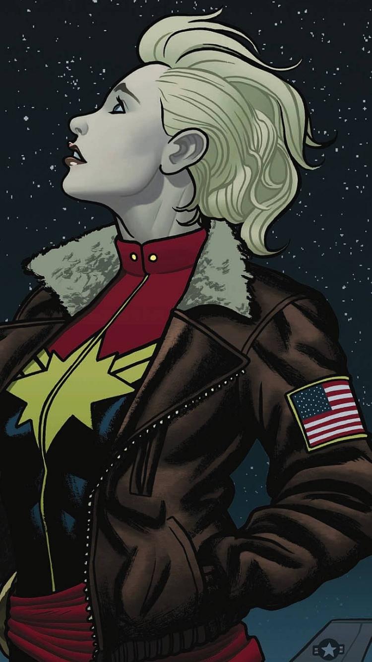 Comics Captain Marvel (750x1334) Wallpaper