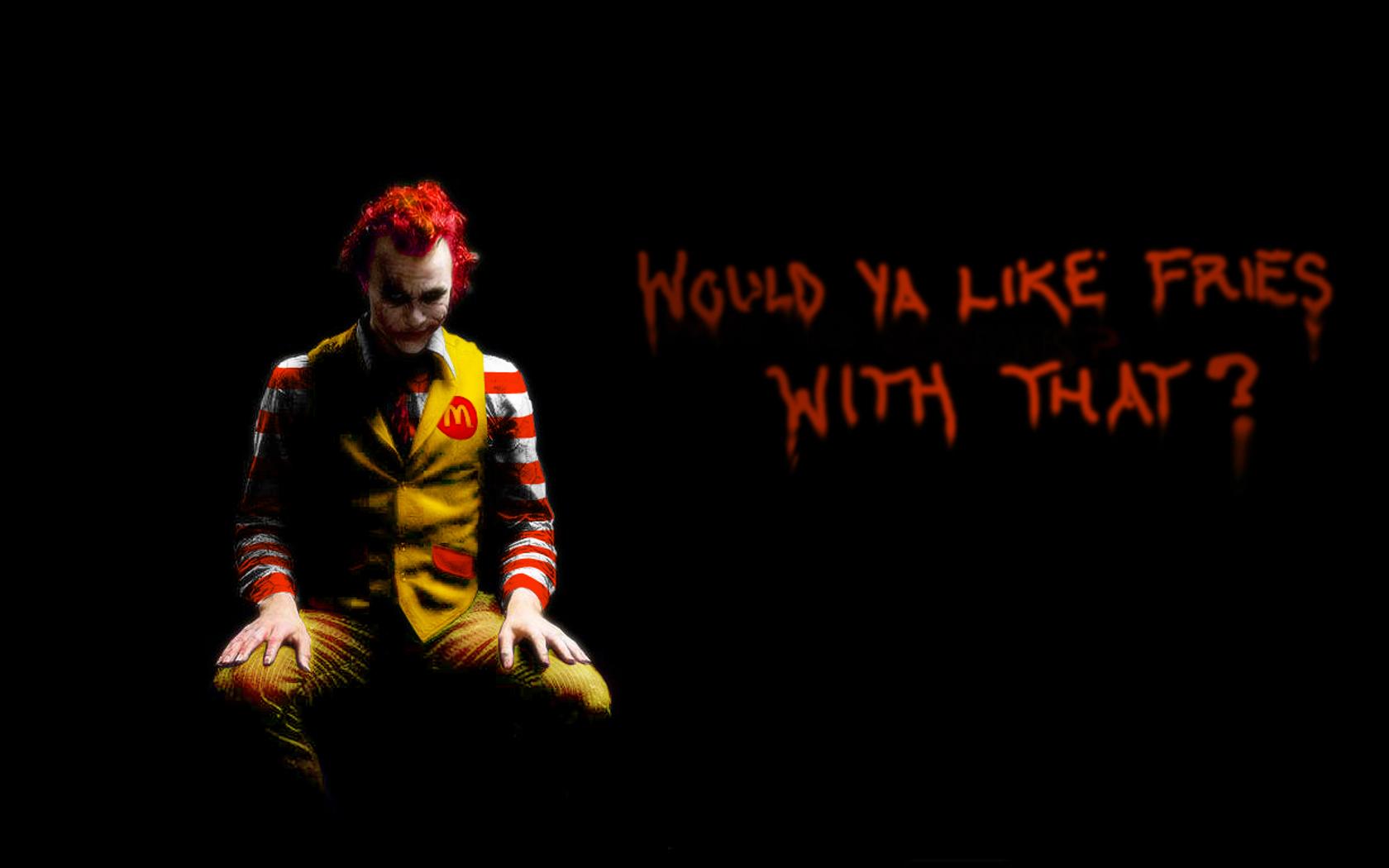 The Joker, Ronald McDonald, black background wallpaper