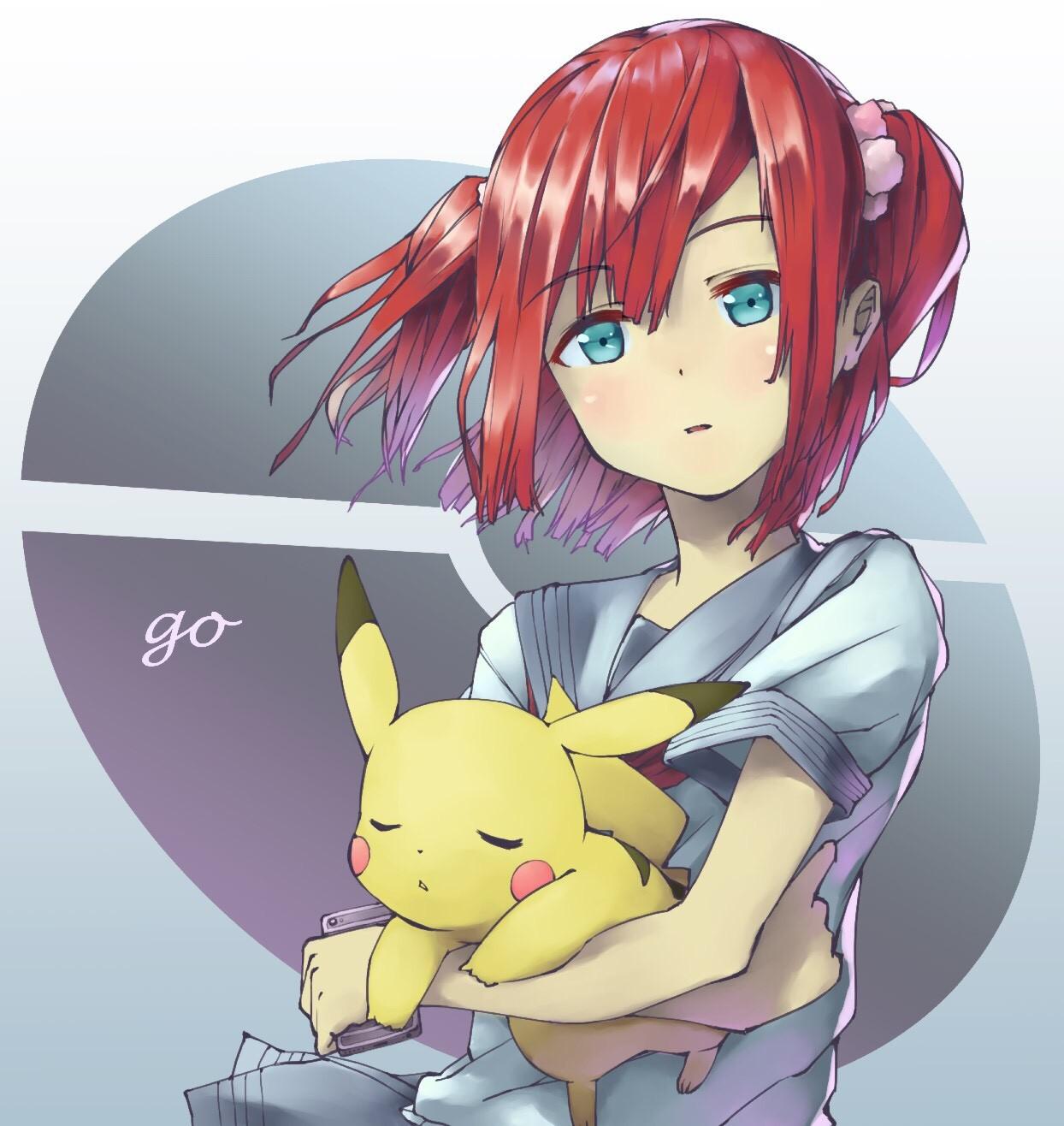 Wallpaper, illustration, redhead, anime girls, short hair, Love