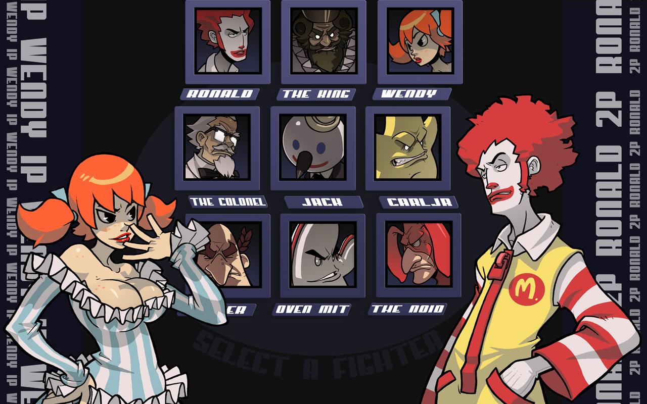 Fast Food Fighter. Ronald McDonald VS The Burger King