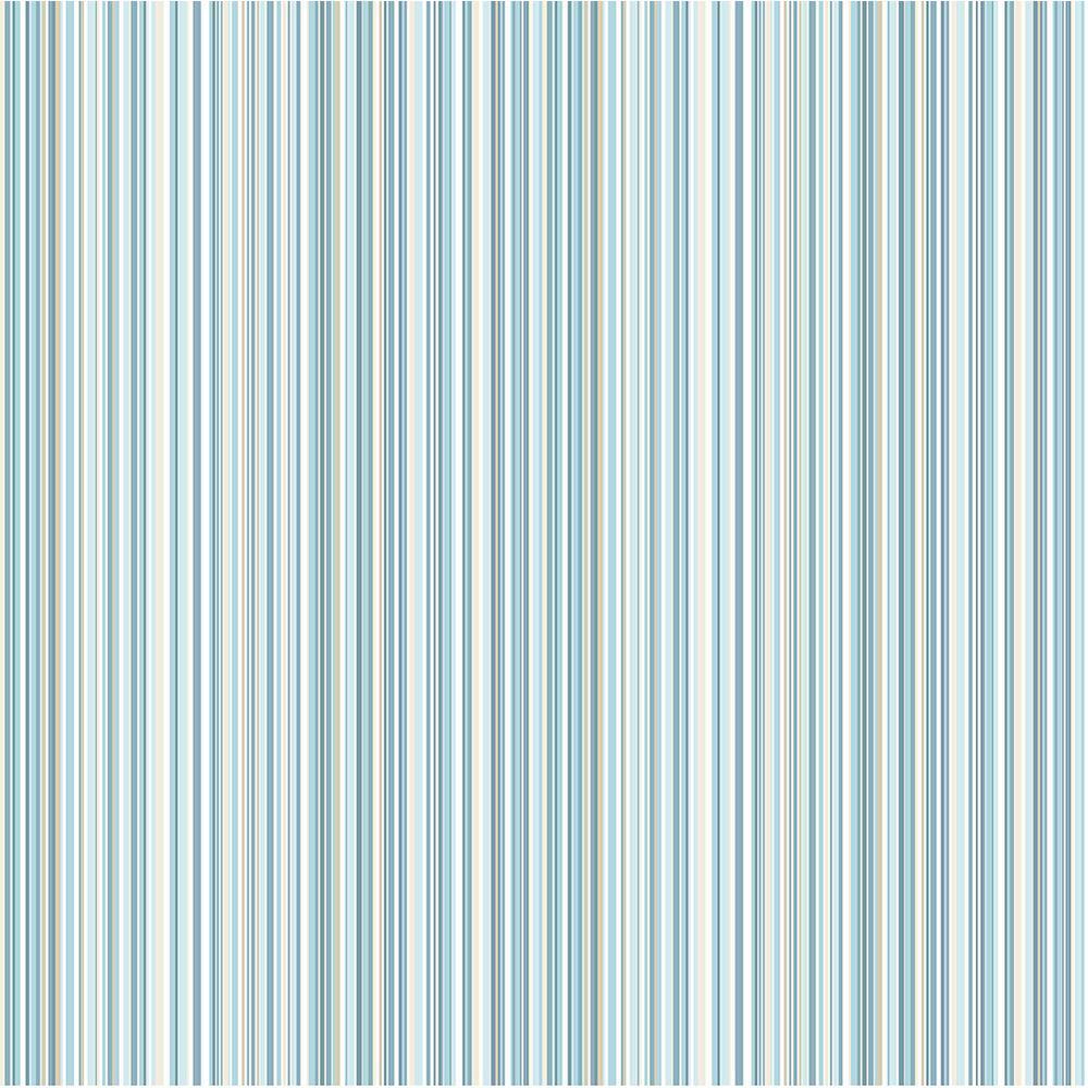 Coloroll 56.4 Sq. Ft. Martinez Blue Striped Wallpaper M0799