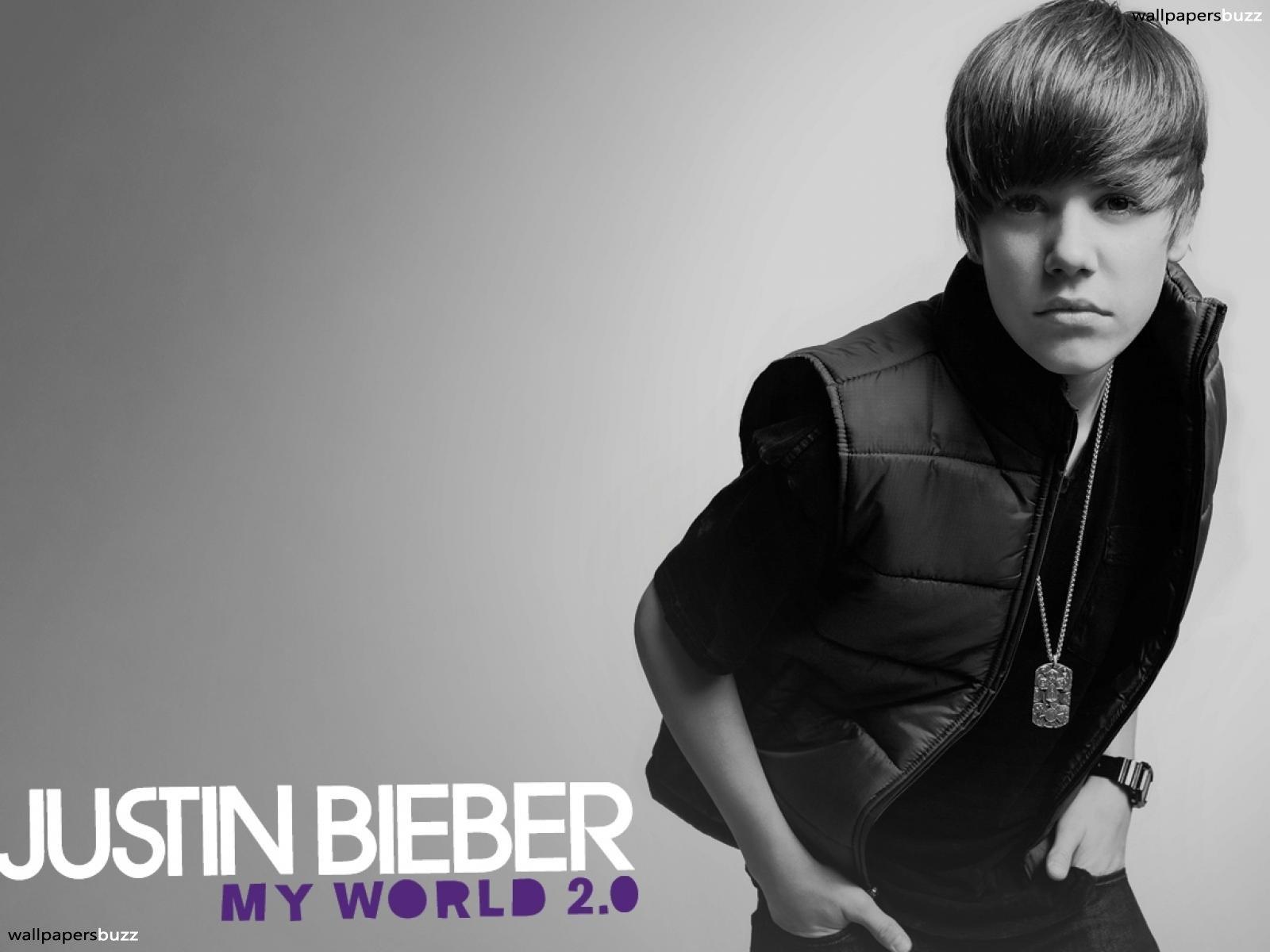 Justin Bieber in black and white HD Wallpaper