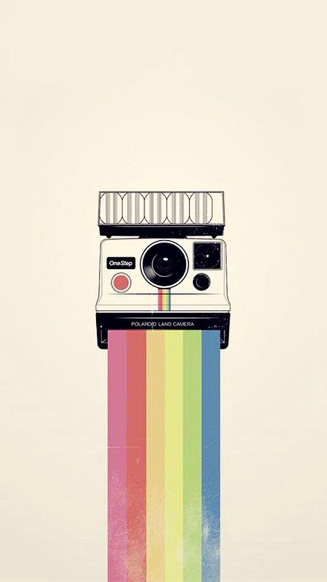Polaroid Camera Colorful Rainbow Illustration #iPhone #plus