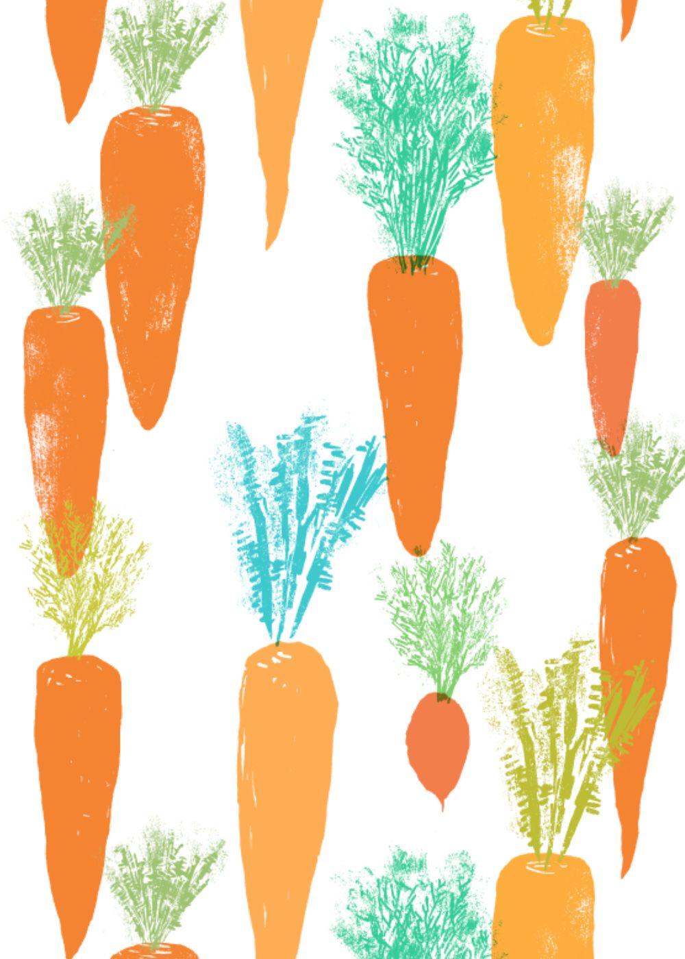 carrot fabric/ wallpaper / wrapping paper pattern design