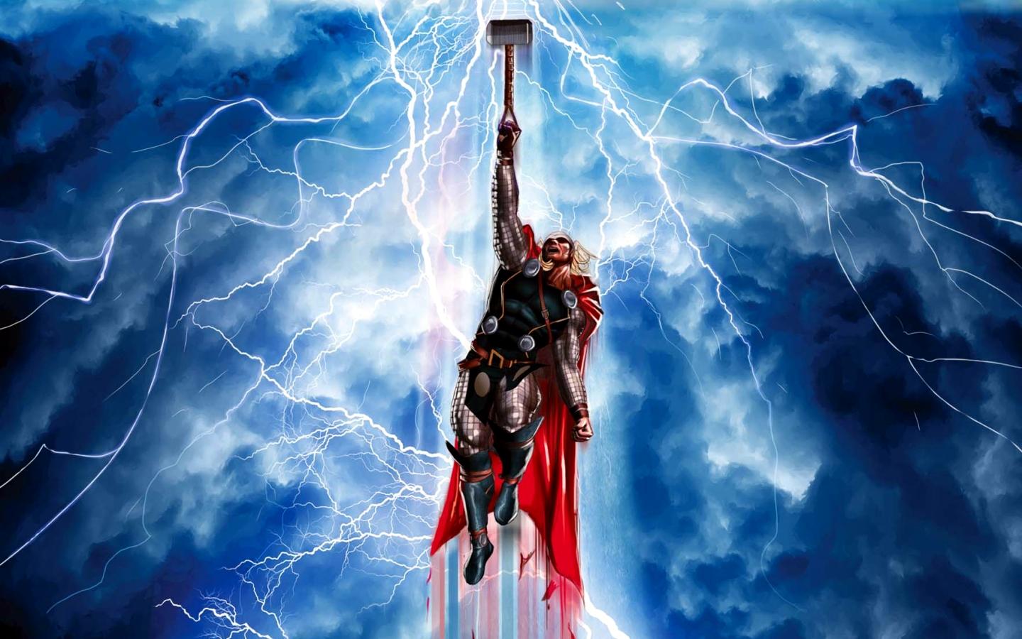Thor Flying With Hammer Wallpaperx900