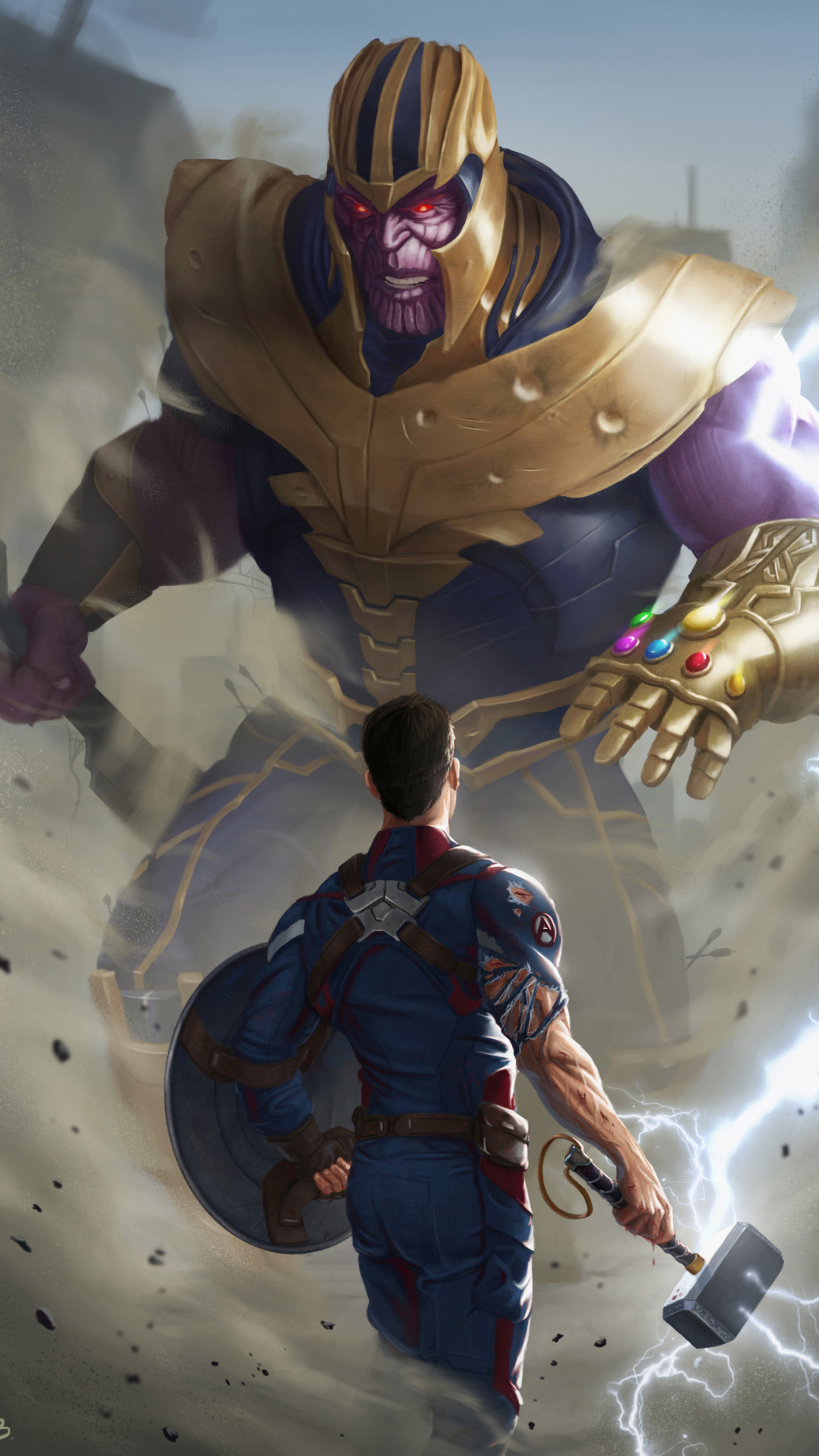 Captain America With Thor Hammer Sony Xperia X, XZ, Z5