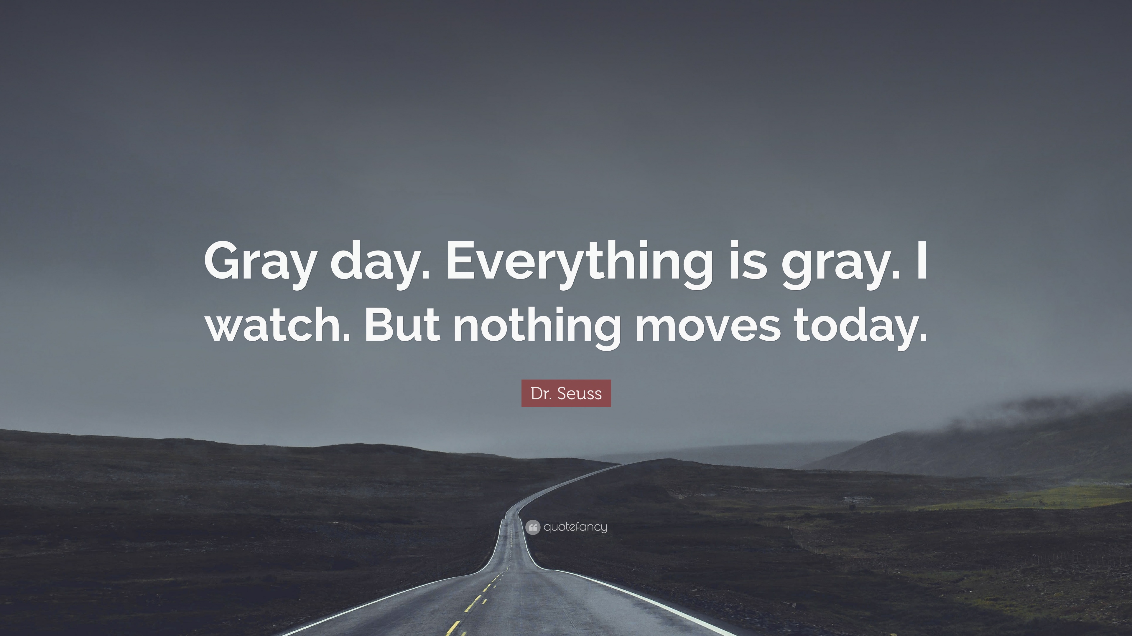 Dr. Seuss Quote: “Gray day. Everything is gray. I watch. But nothing