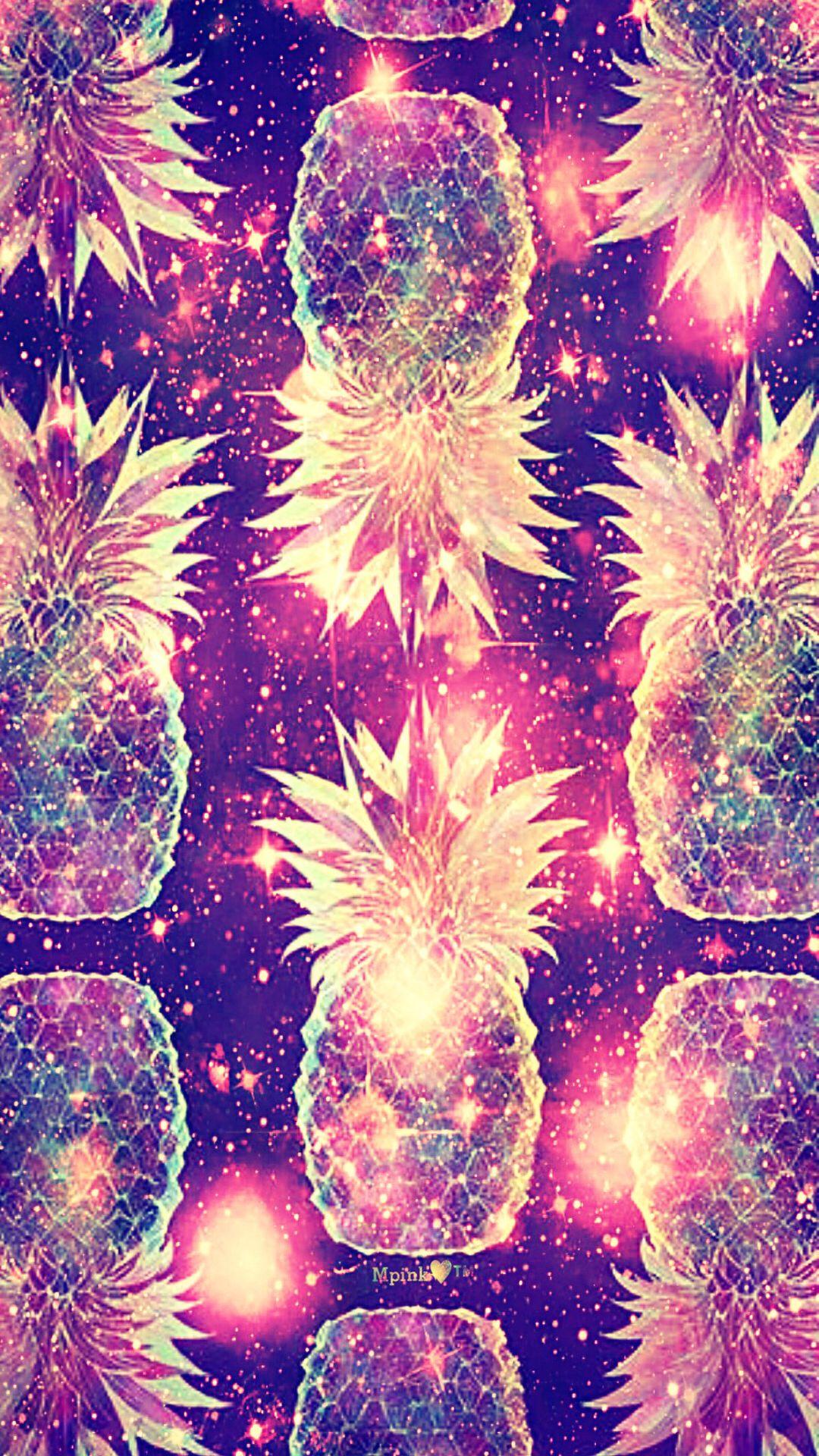 Glow Pineapples Galaxy Wallpaper #androidwallpaper #iphonewallpaper