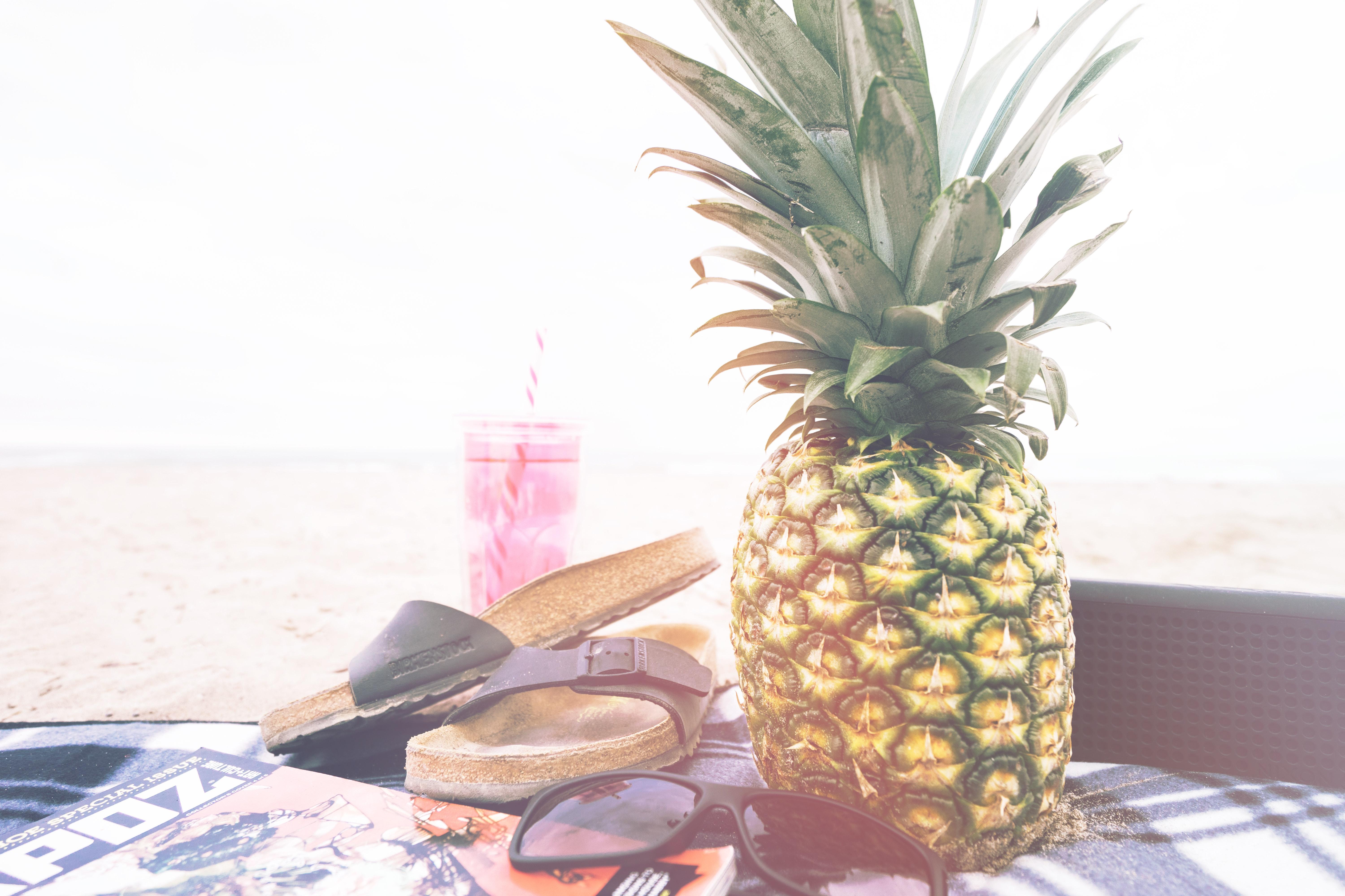 Pineapple Fruit Beside Sandals · Free