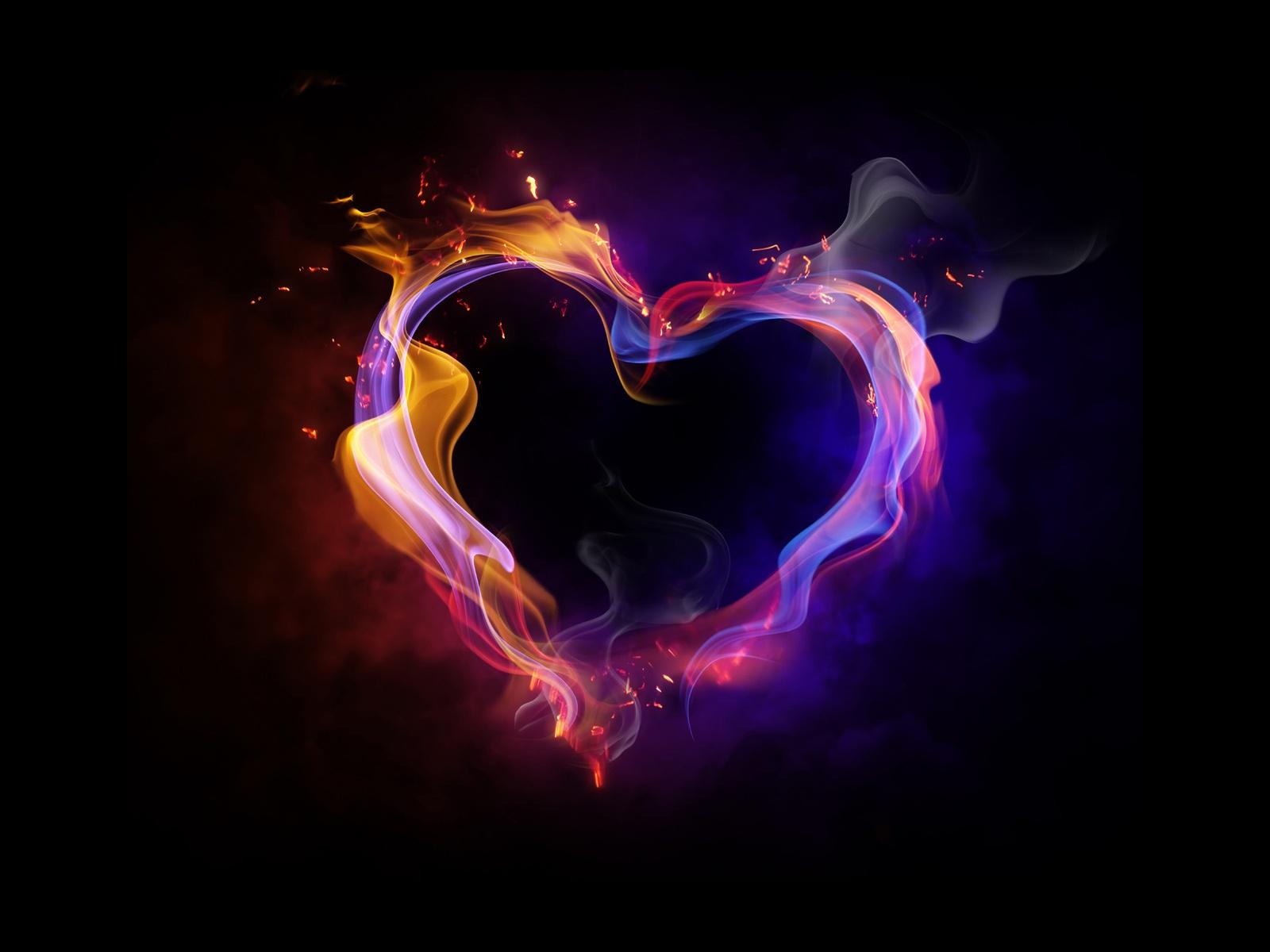 Fire Heart Love HD Wallpaper 1080p