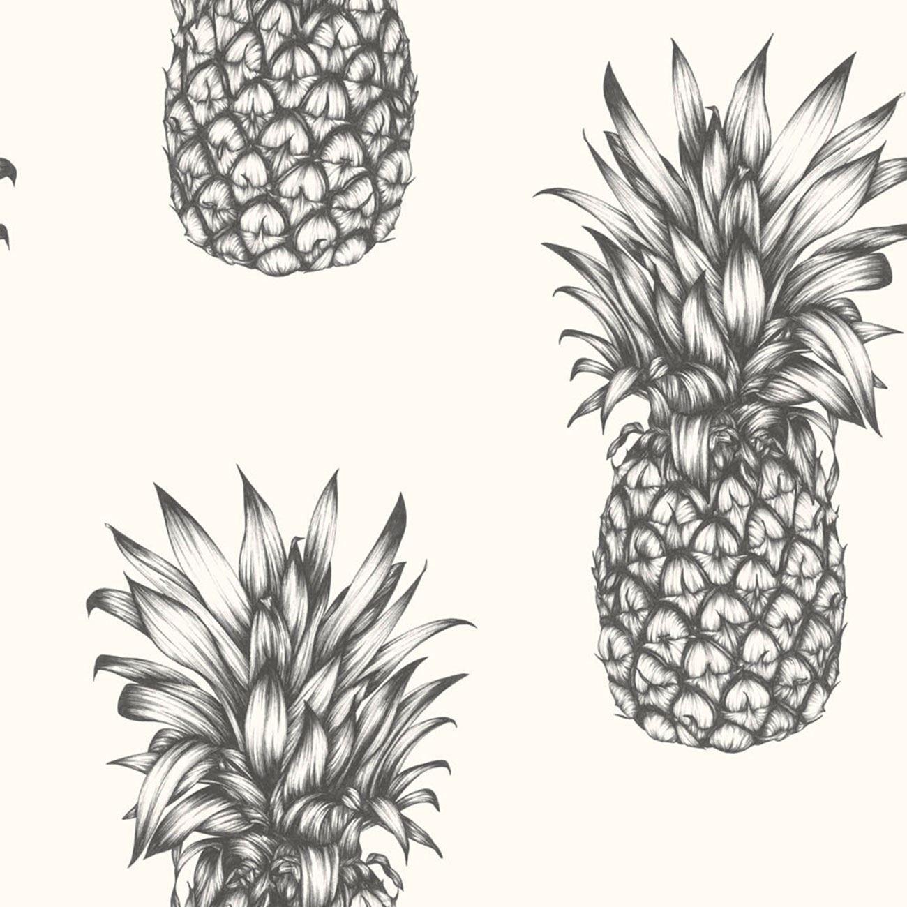 ARTHOUSE TROPICS COPACABANA PINEAPPLE WALLPAPER GOLD BLACK WHITE