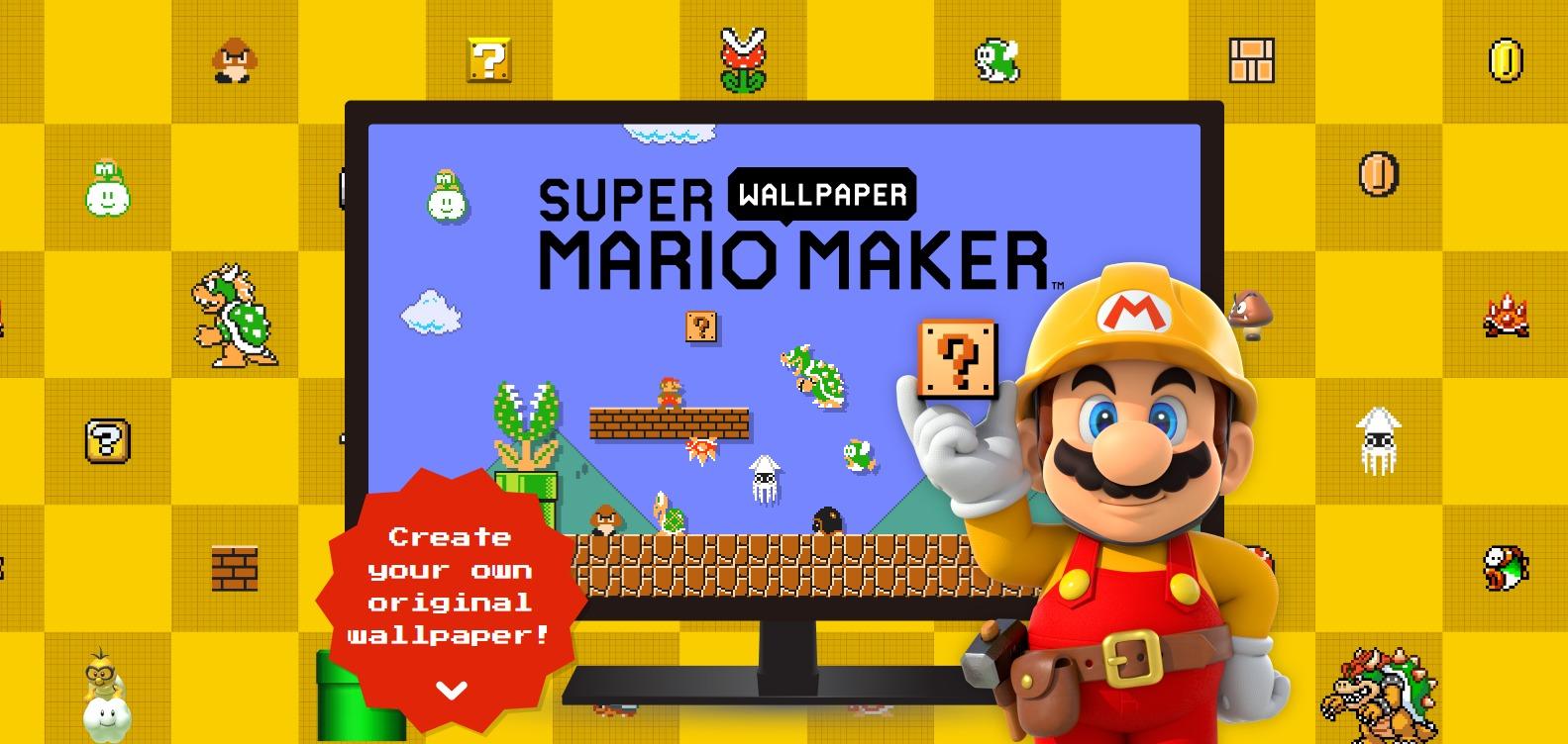 Super Mario Maker wallpaper creation site now up in English