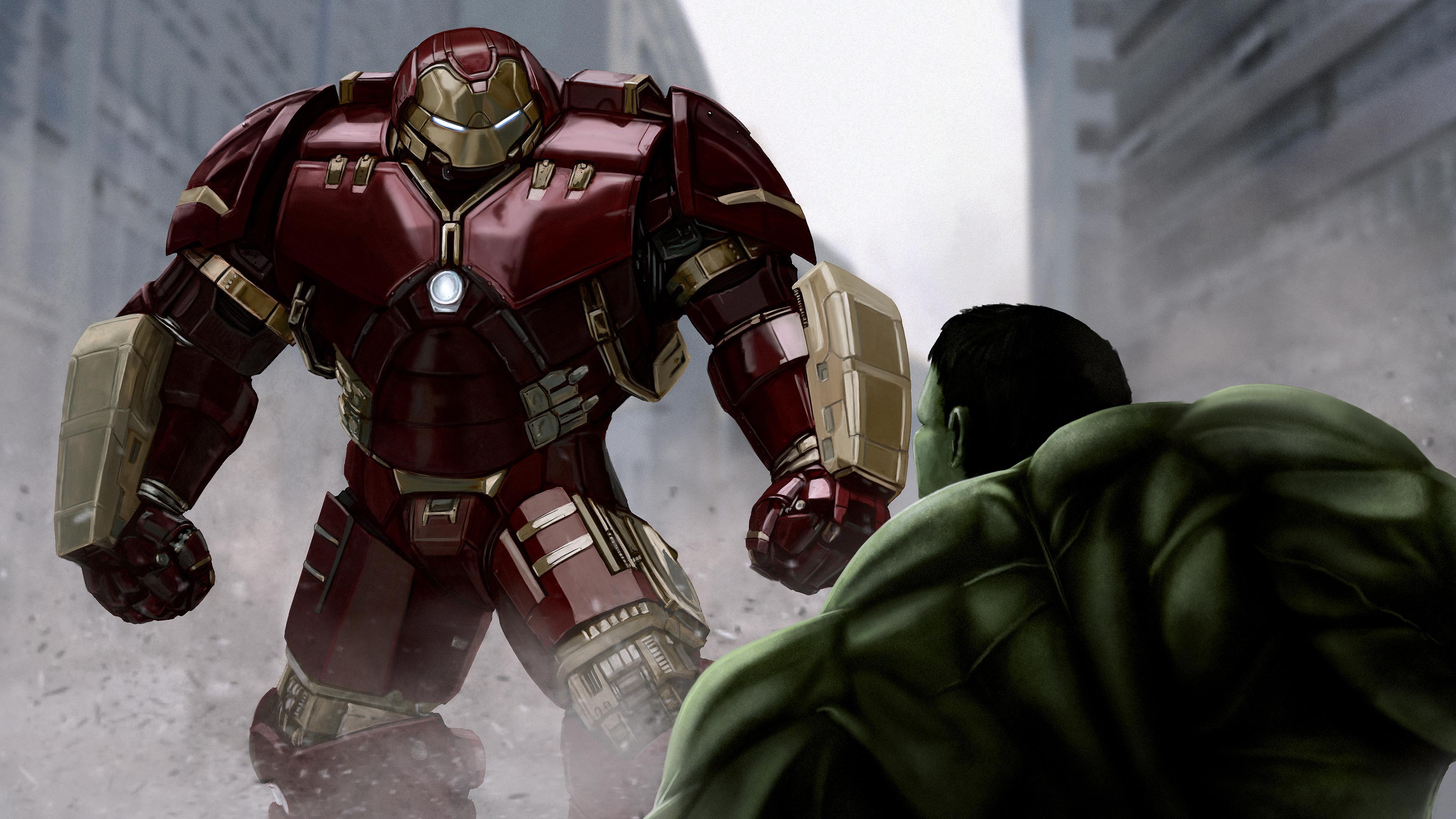 Wallpaper 4k Iron Man Hulkbuster VS The Hulk 4k Wallpaper, Artist