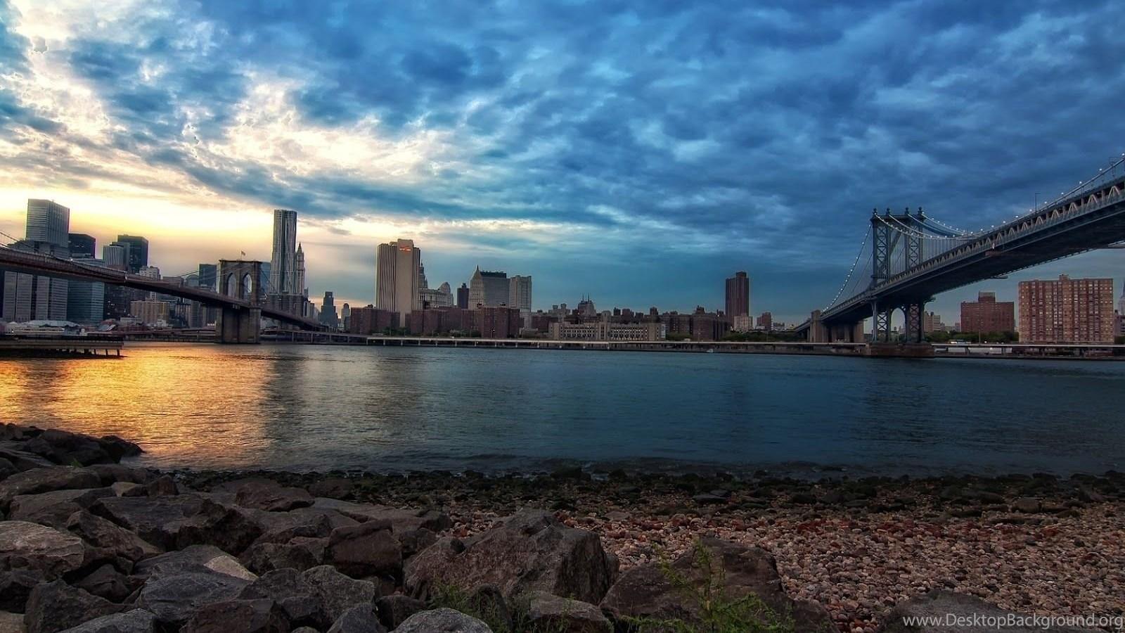 Brooklyn Bridge And Manhattan Bridge Wallpaper Travel HD Wallpaper