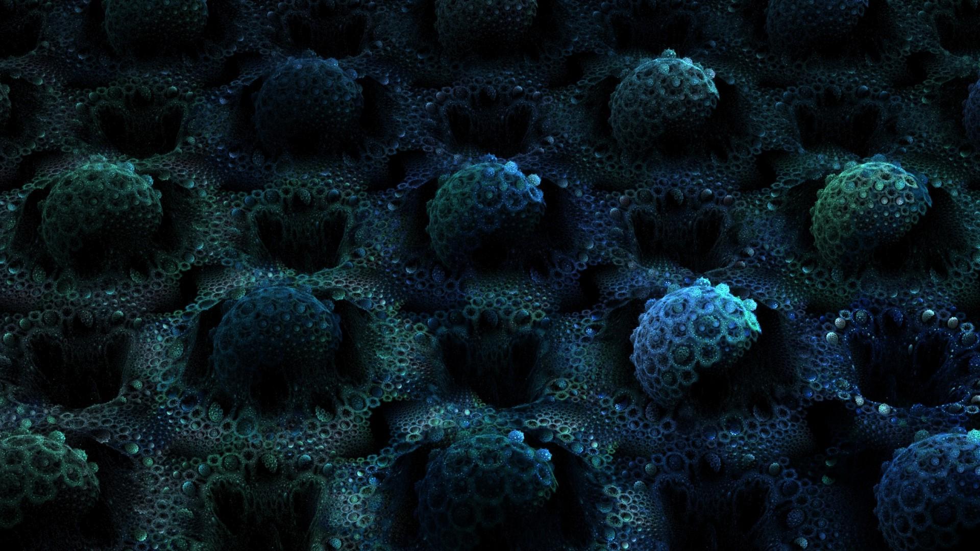 Wallpaper, abstract, sphere, blue, coral reef, 1920x1080 px