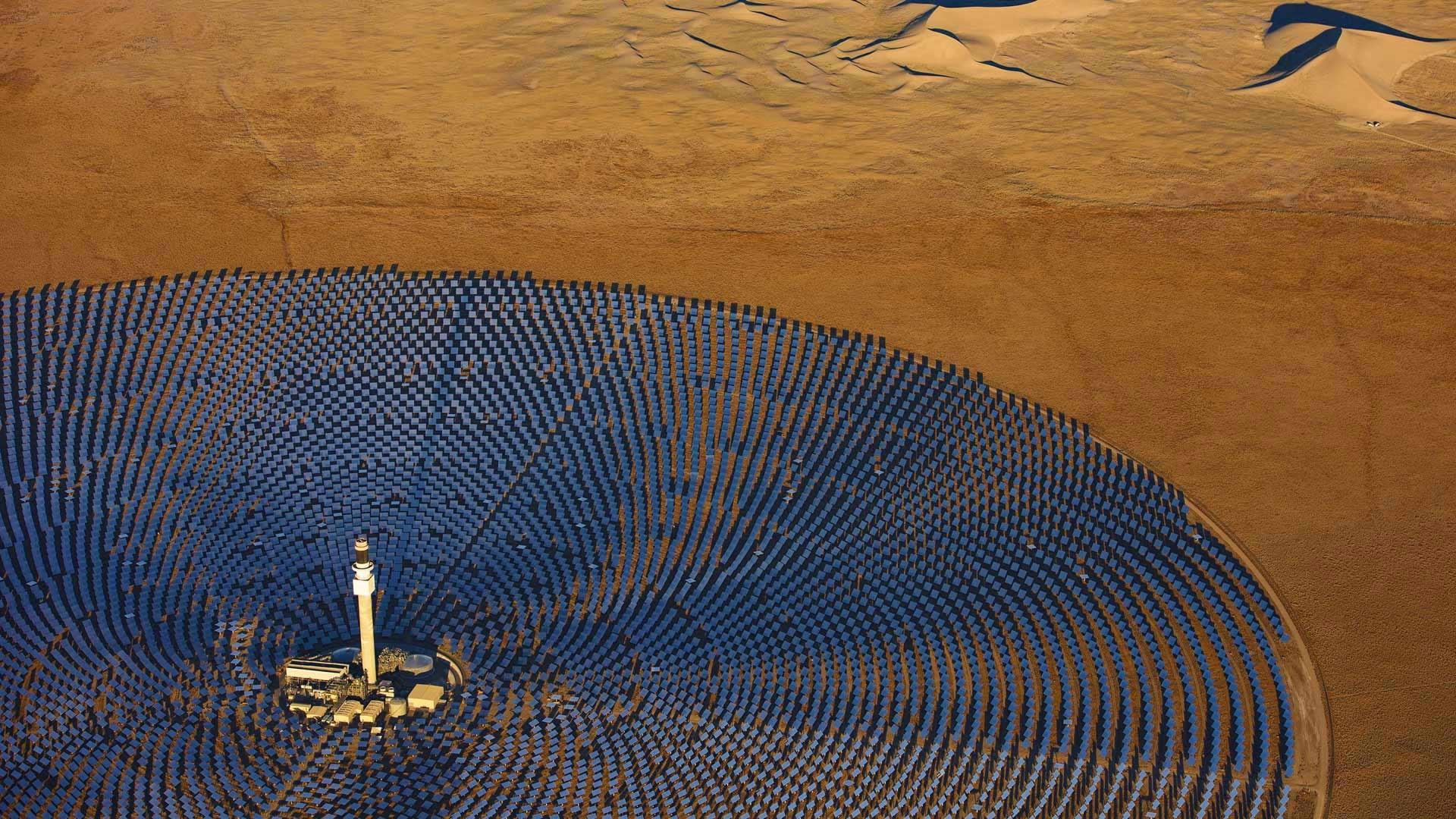 The Crescent Dunes Solar Energy Project near Tonopah, Nevada