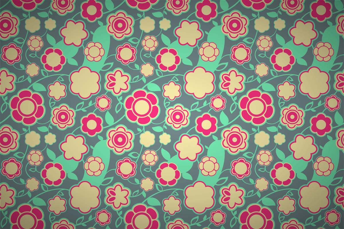 Free retro intense floral wallpaper patterns