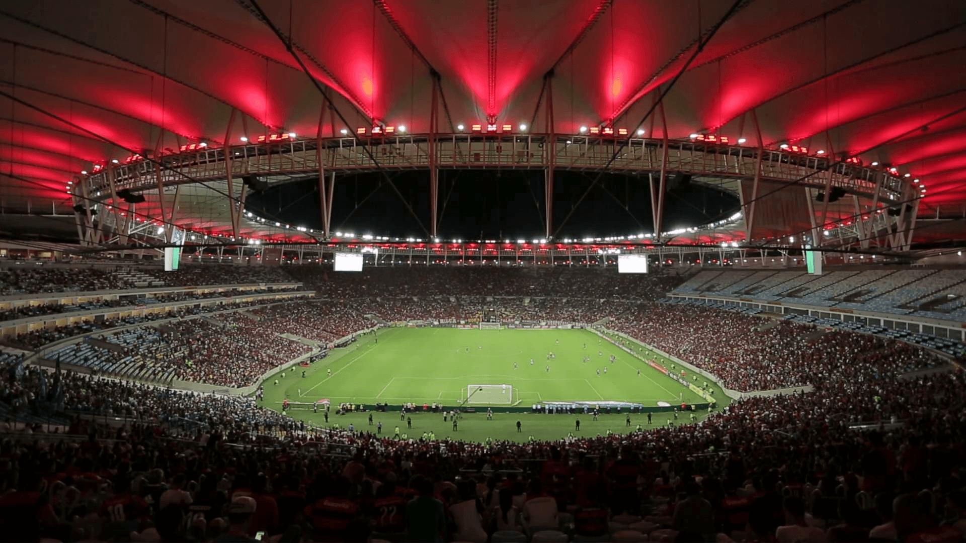 Football Match at Maracana Stadium, Rio de Janeiro, Brazil Stock