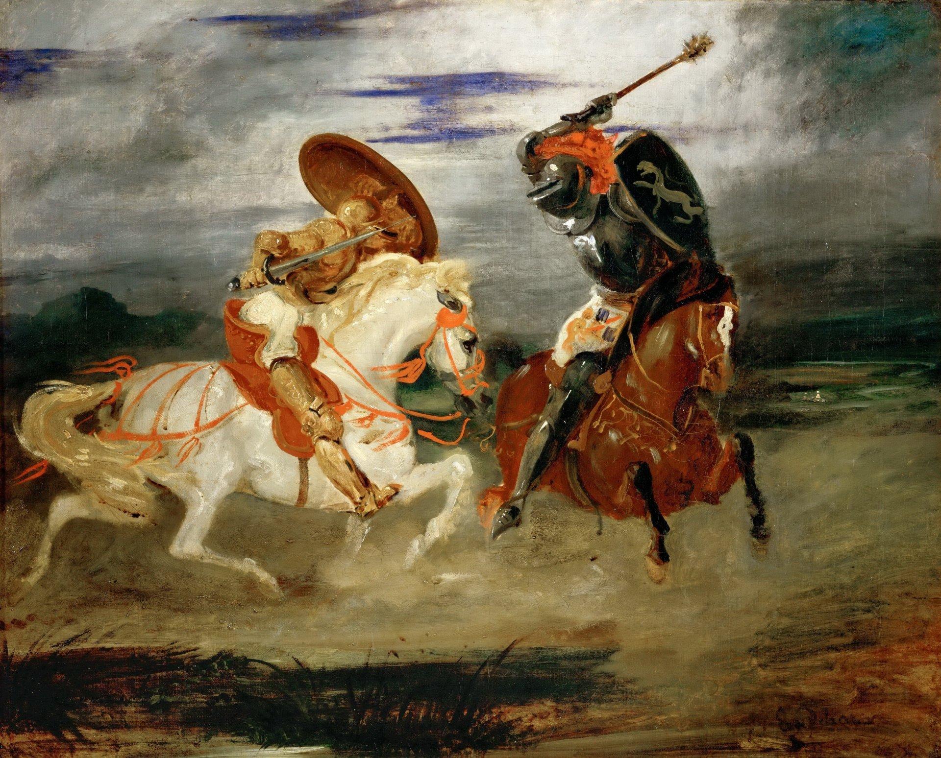 joust eugene delacroix french painter pattern canvas oil the louvre