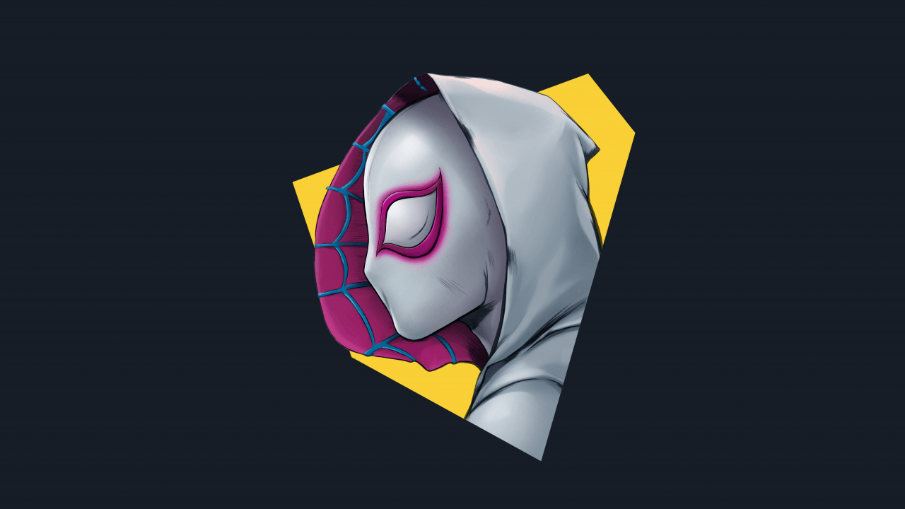 Wallpaper Spider Gwen, Marvel Comics, Minimal, 5K, Creative Graphics