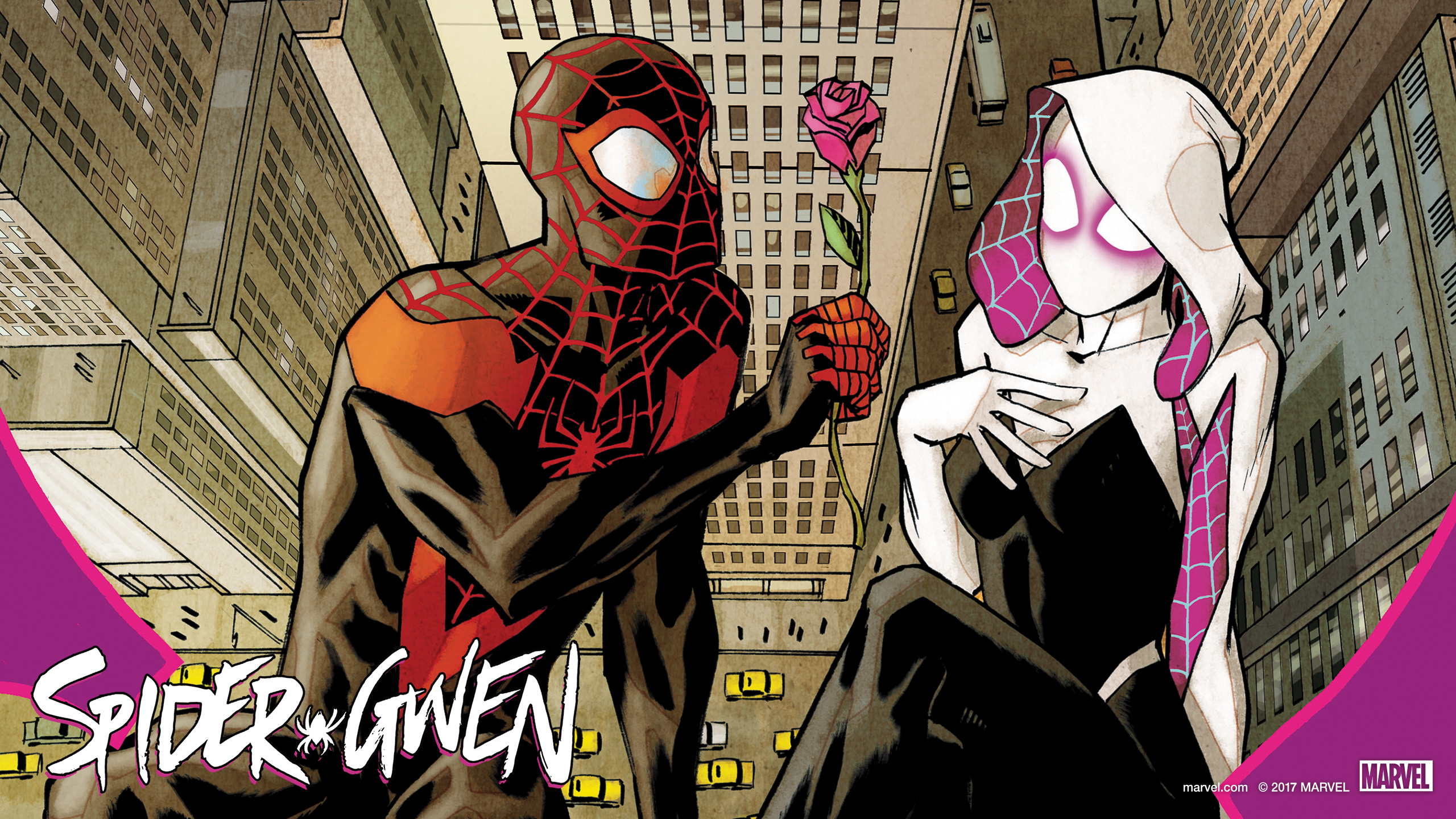 The pics of Spider Gwen and Spider man (Miles Morales) And of star