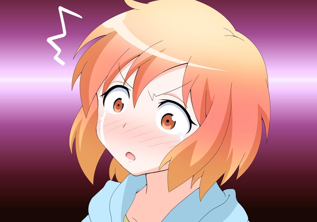 Blush Close Crying Kotoura San Kotoura Haruka Orange Eyes Orange