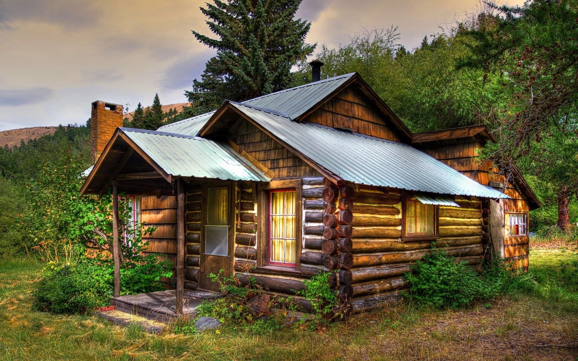 Old wooden cabin wallpaper. PC