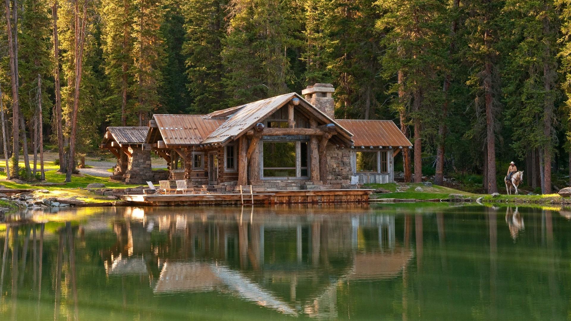 Log Cabin Wallpaper background picture